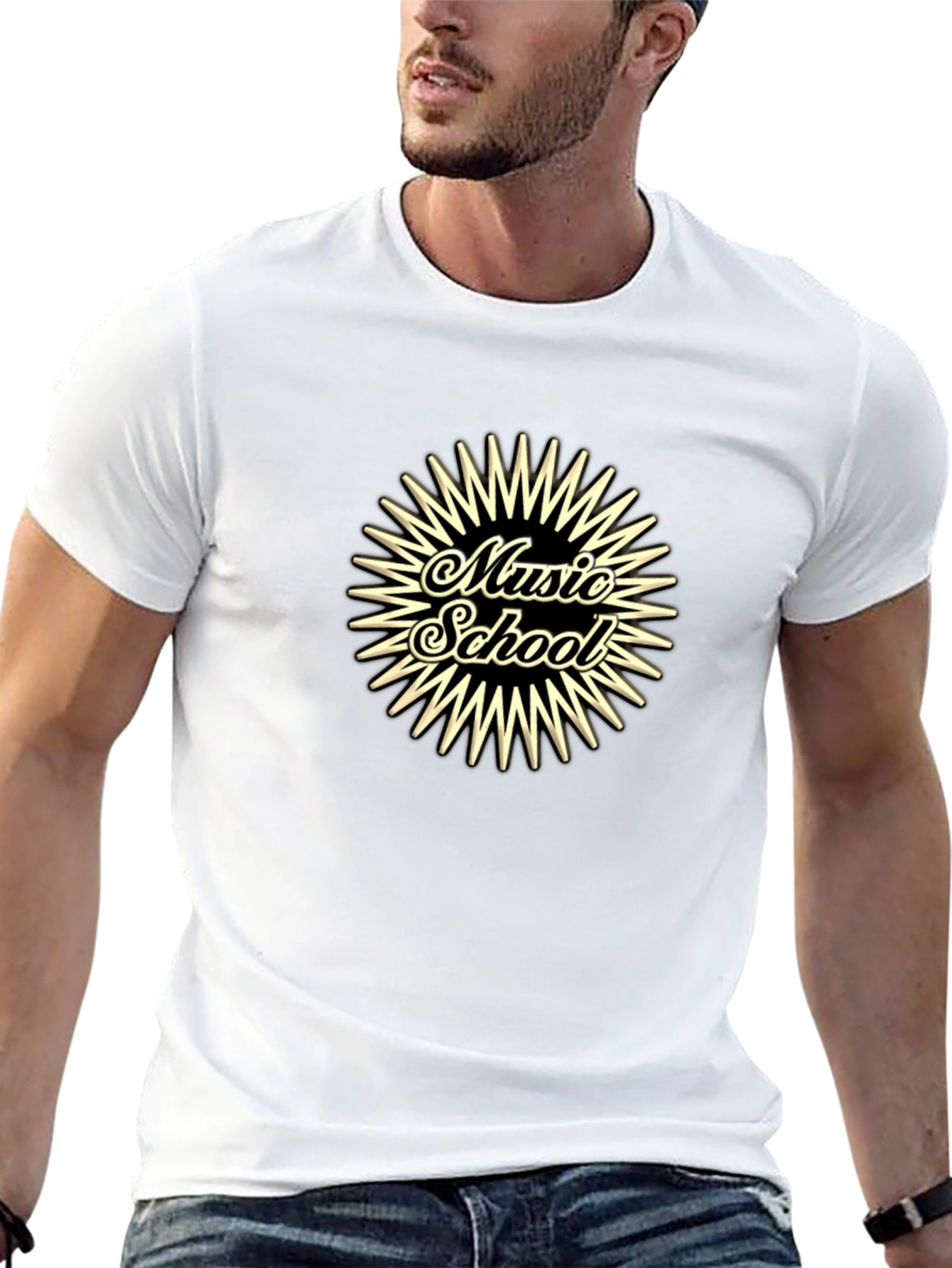Music School Graphic Tee - Black Cotton T-Shirt