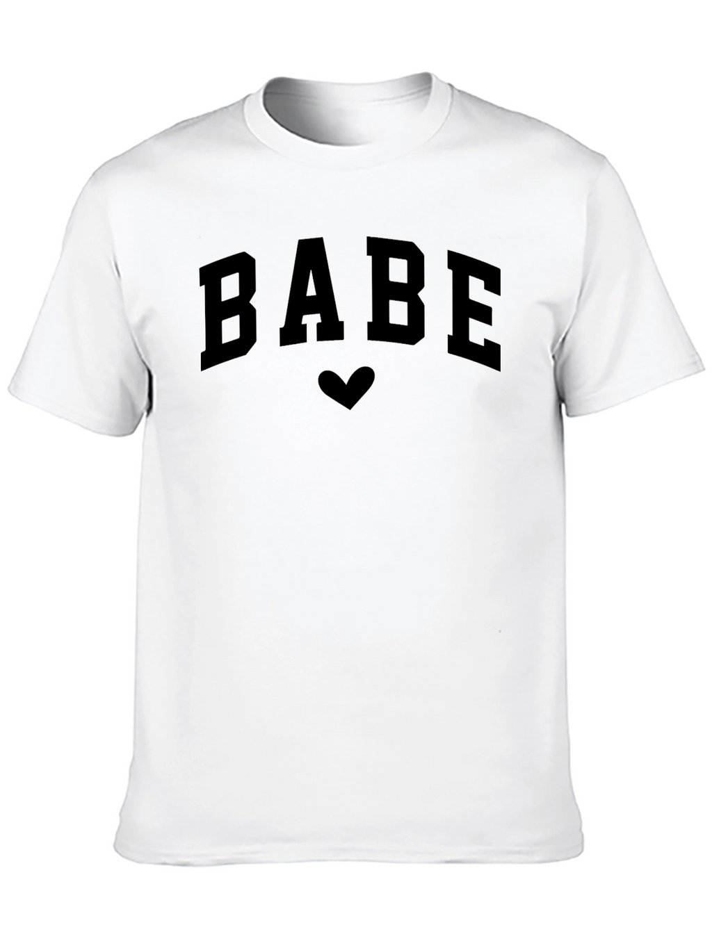 BABE Heart Graphic T-Shirt - Casual Style