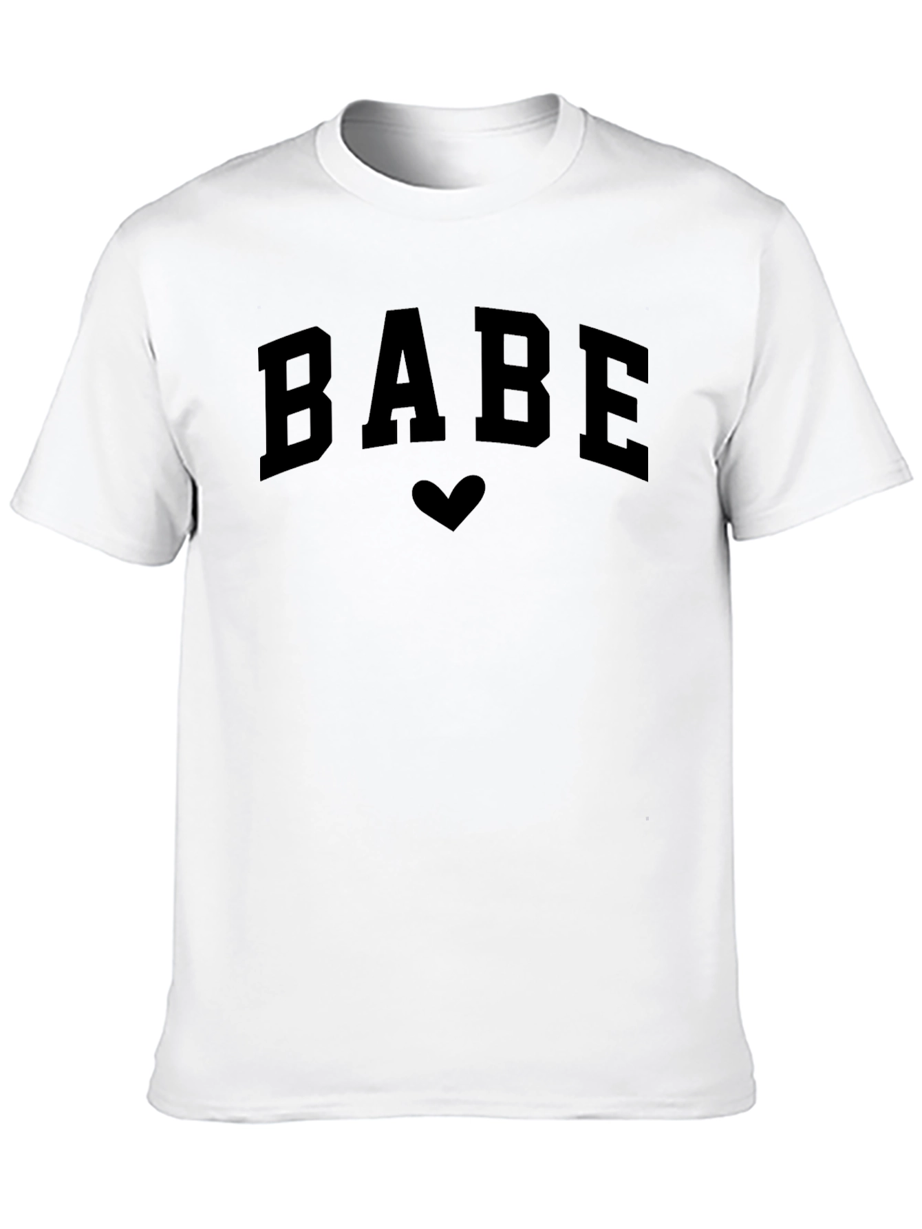 BABE Heart Graphic T-Shirt - Casual Style