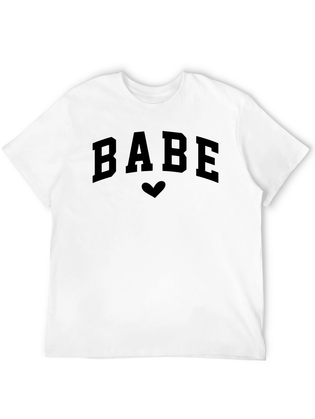 BABE Heart Graphic T-Shirt - Casual Style