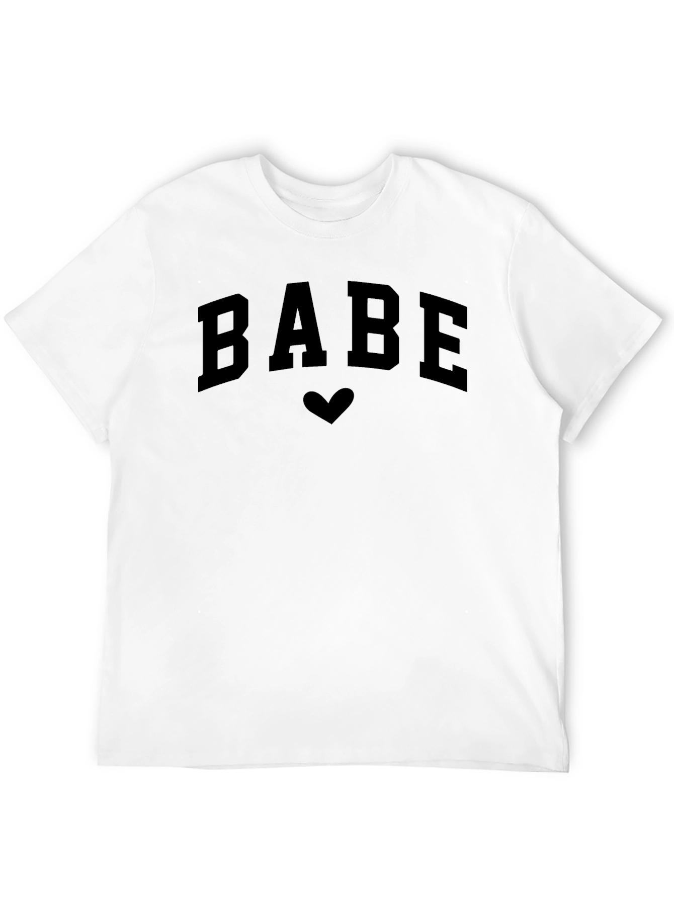 BABE Heart Graphic T-Shirt - Casual Style