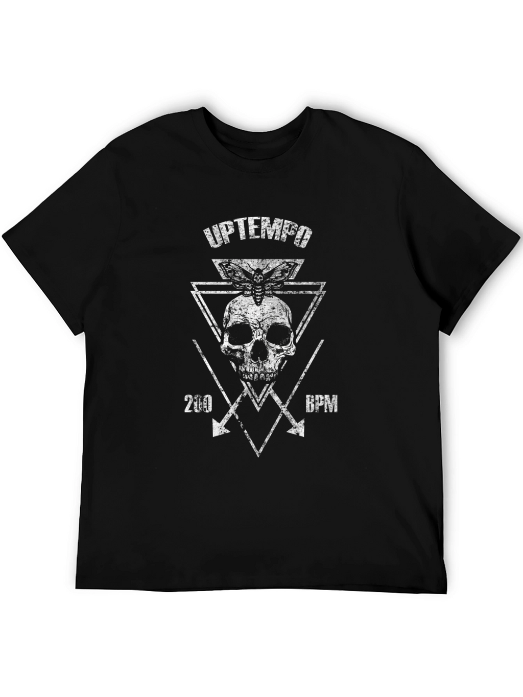 Uptempo Skull Graphic Tee - Edgy Black T-Shirt