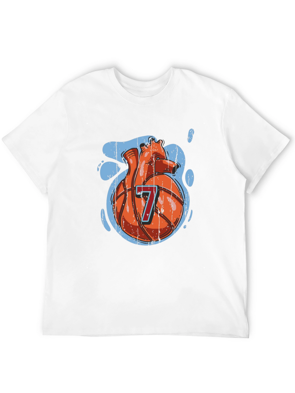 Basketball Heart Graphic Tee - Black Cotton T-Shirt