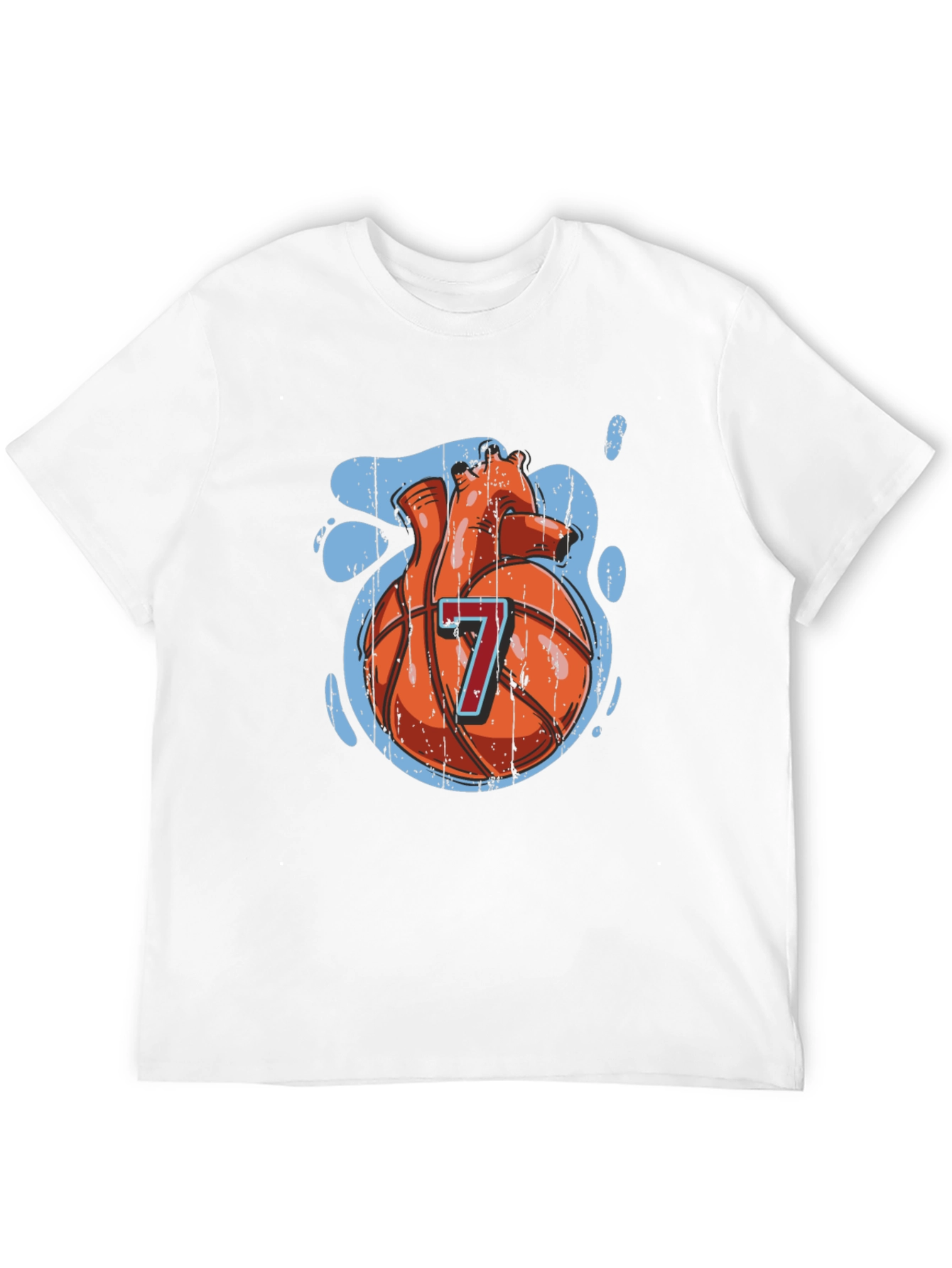 Basketball Heart Graphic Tee - Black Cotton T-Shirt