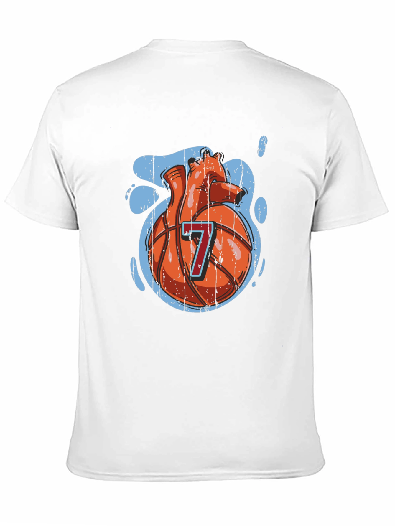 Basketball Heart Graphic Tee - Black Cotton T-Shirt