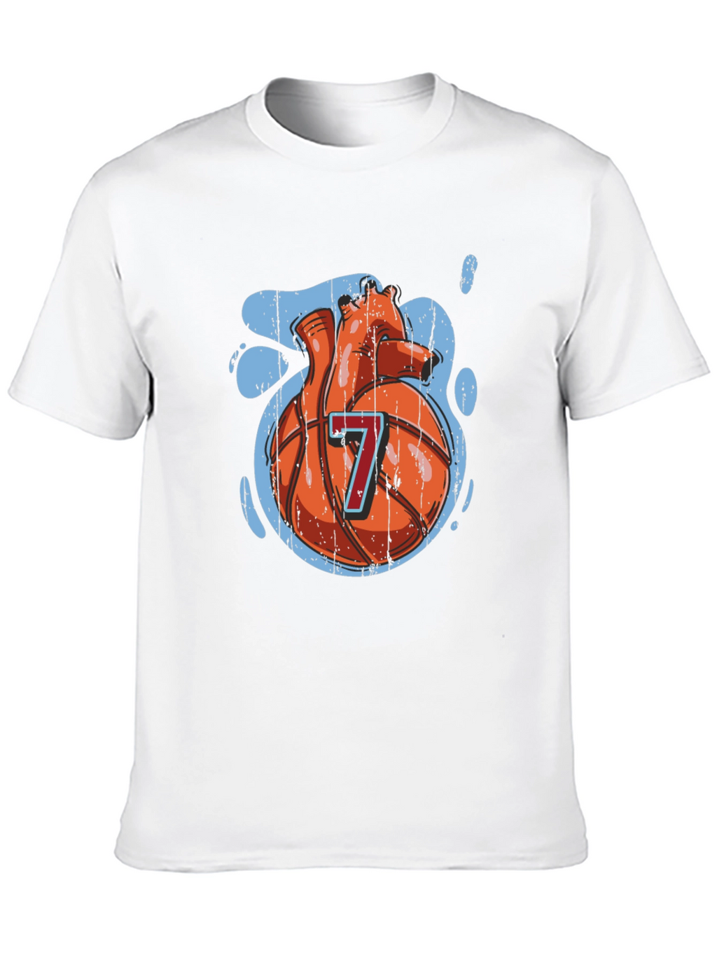 Basketball Heart Graphic Tee - Black Cotton T-Shirt