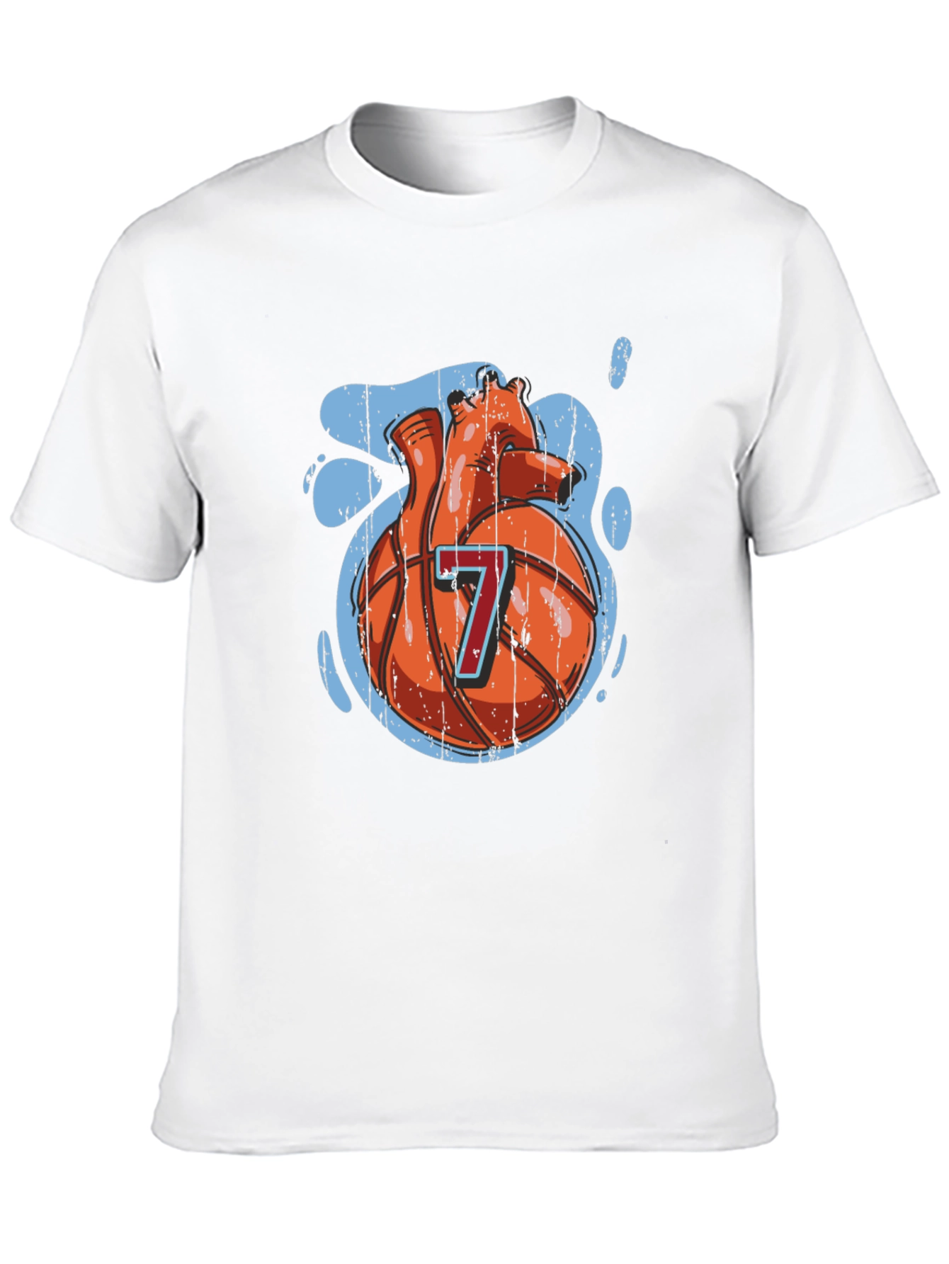 Basketball Heart Graphic Tee - Black Cotton T-Shirt