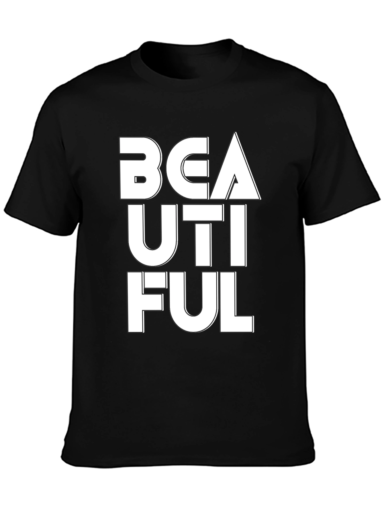Beautiful Graphic Tee - Black Cotton T-Shirt