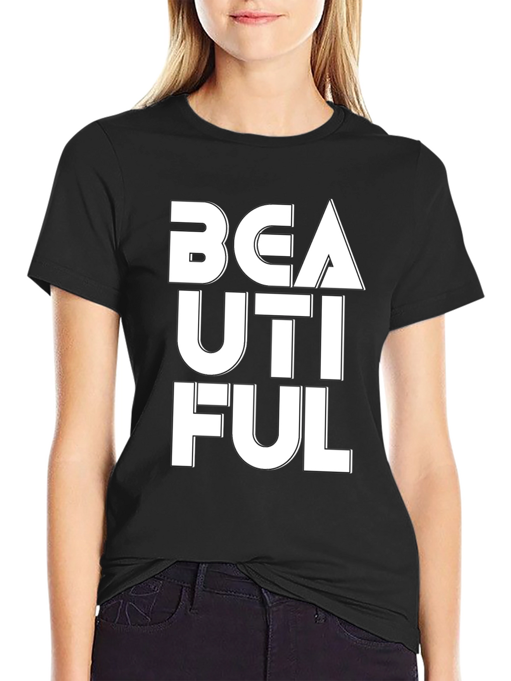 Beautiful Graphic Tee - Black Cotton T-Shirt