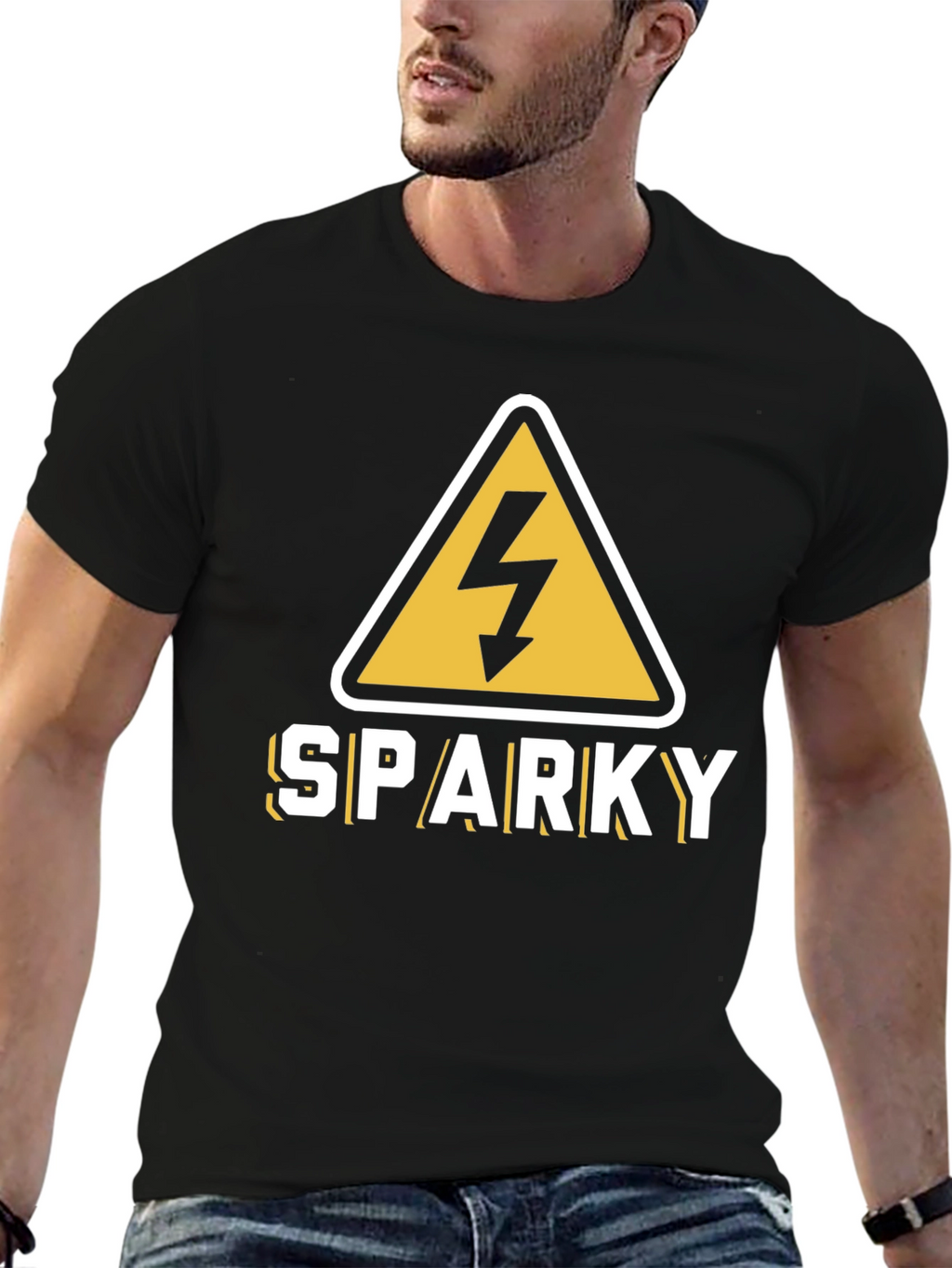 Sparky Electricity Warning T-Shirt - Black