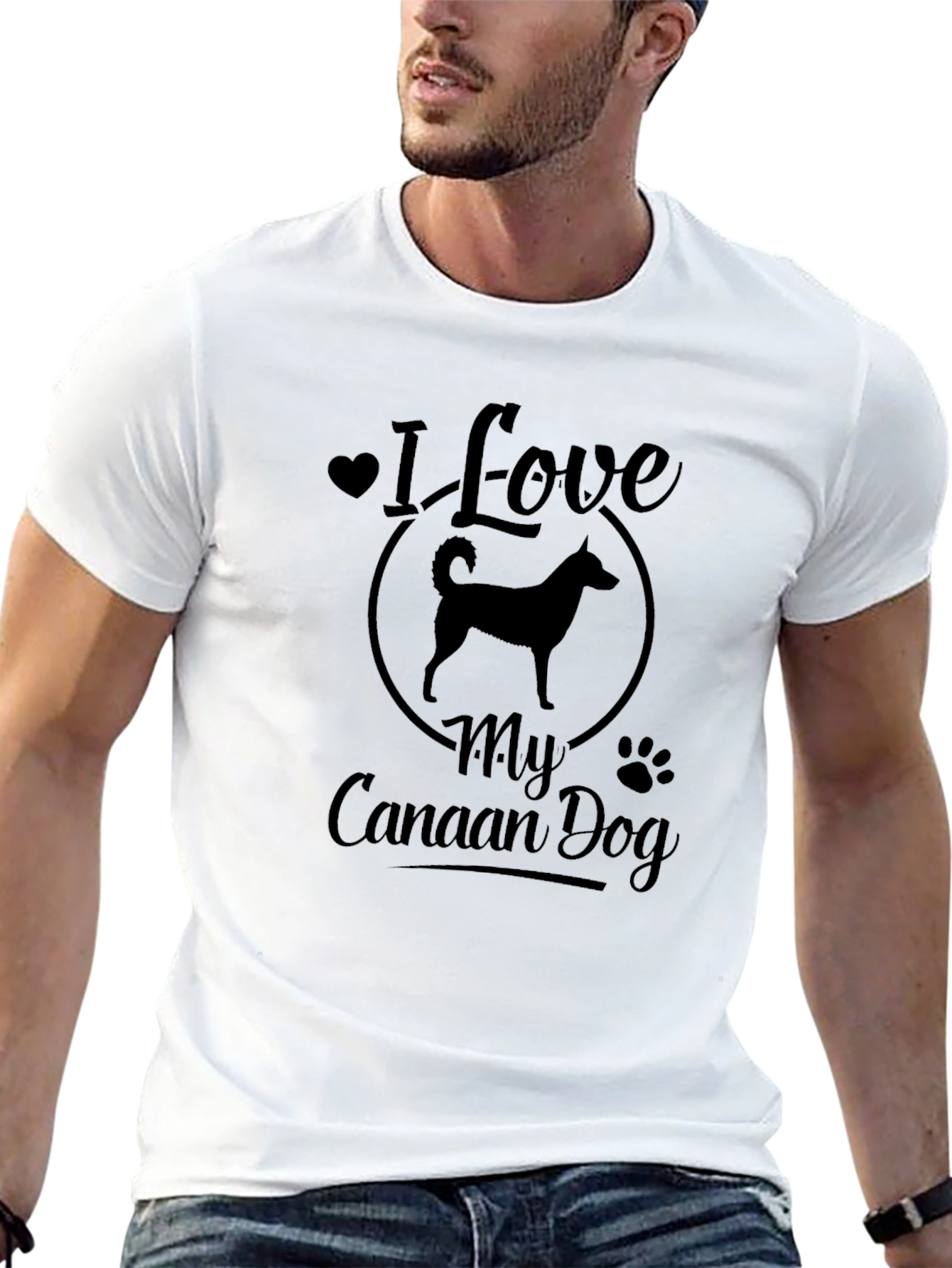 I Love My Canaan Dog Black T-Shirt