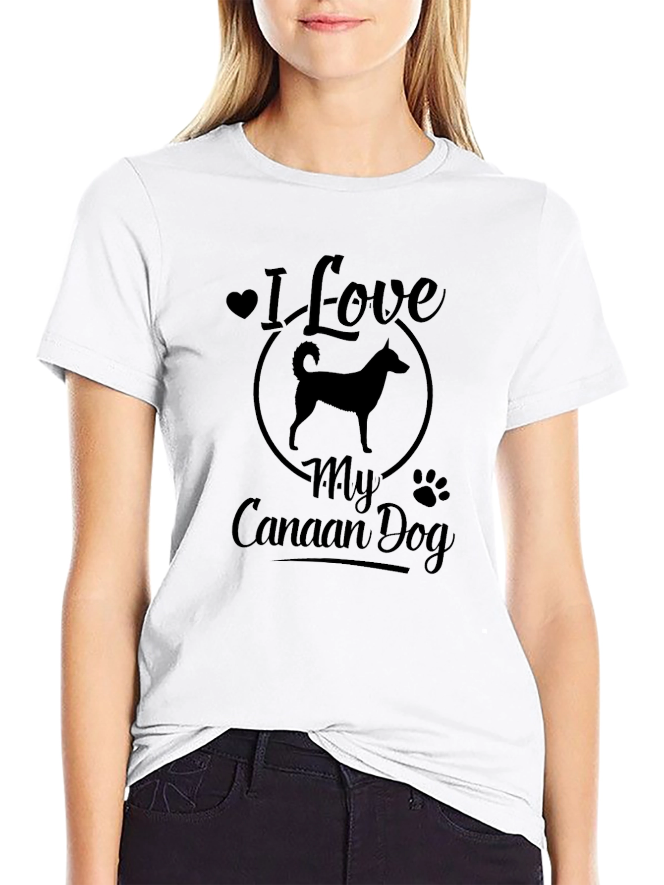 I Love My Canaan Dog Black T-Shirt