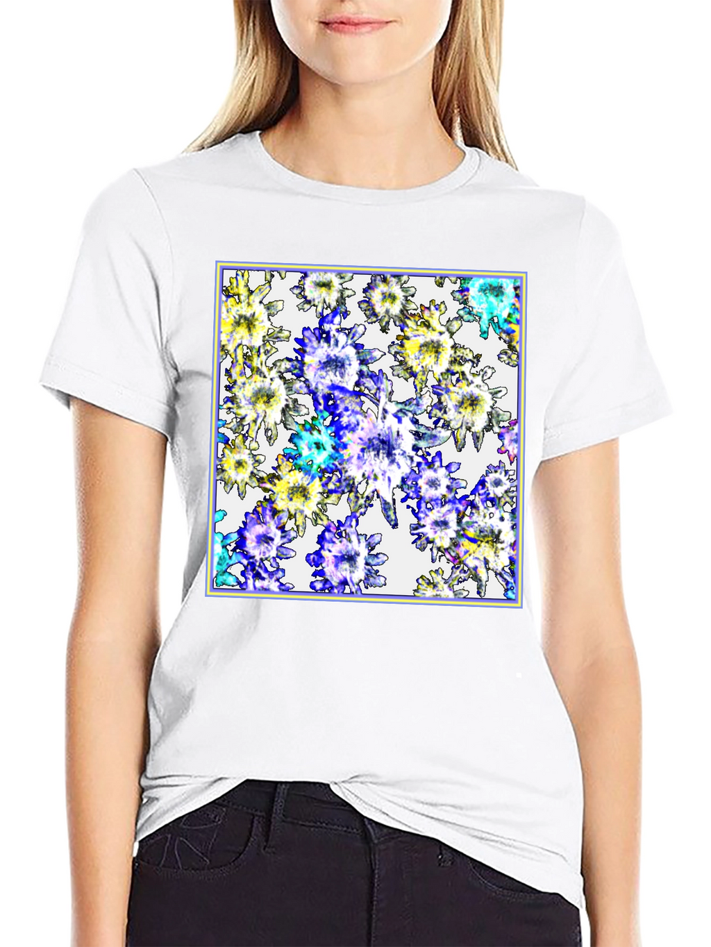 Floral Burst Black T-Shirt