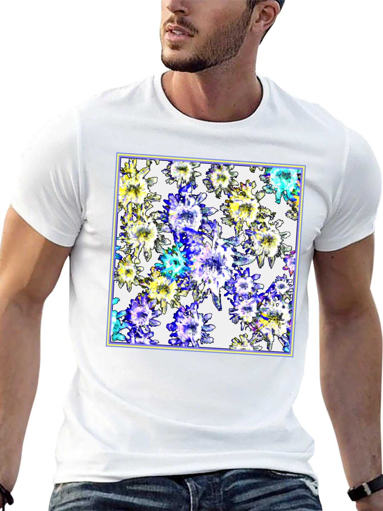 Floral Burst Black T-Shirt