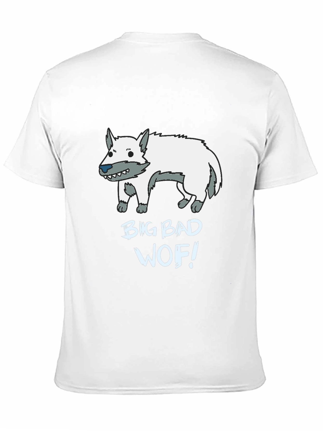 Big Bad Wof! Cartoon Wolf Graphic Black T-Shirt