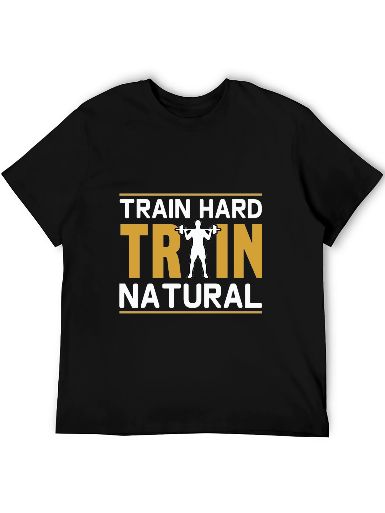 Train Hard Natural Black T-Shirt