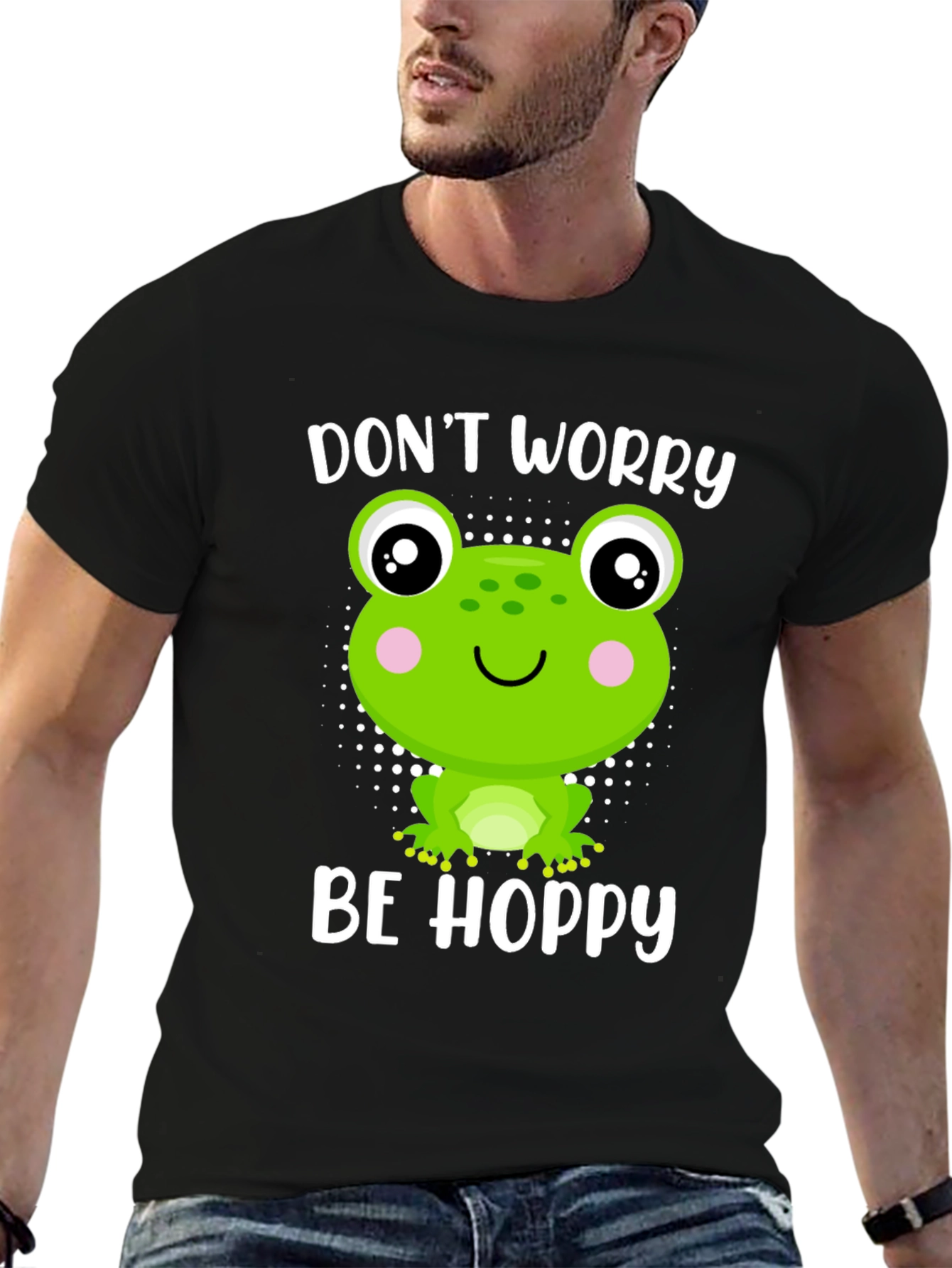 Dont Worry Be Hoppy Frog Graphic Tee