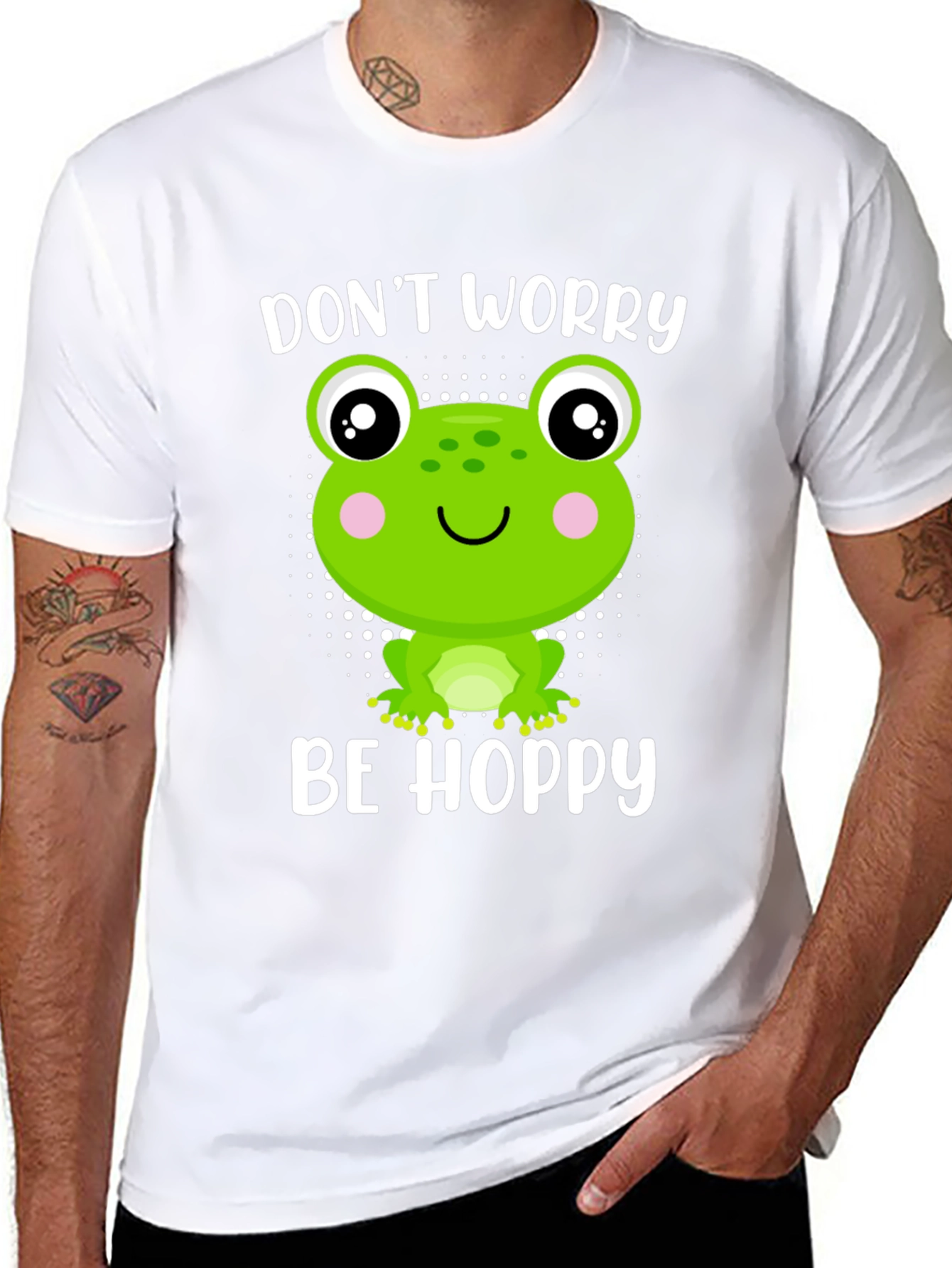 Dont Worry Be Hoppy Frog Graphic Tee