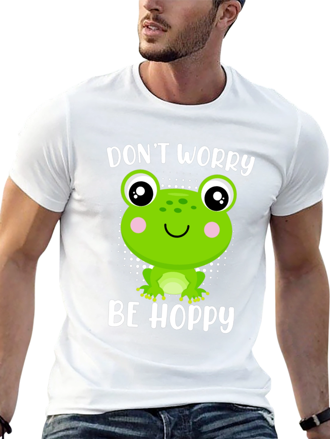 Dont Worry Be Hoppy Frog Graphic Tee