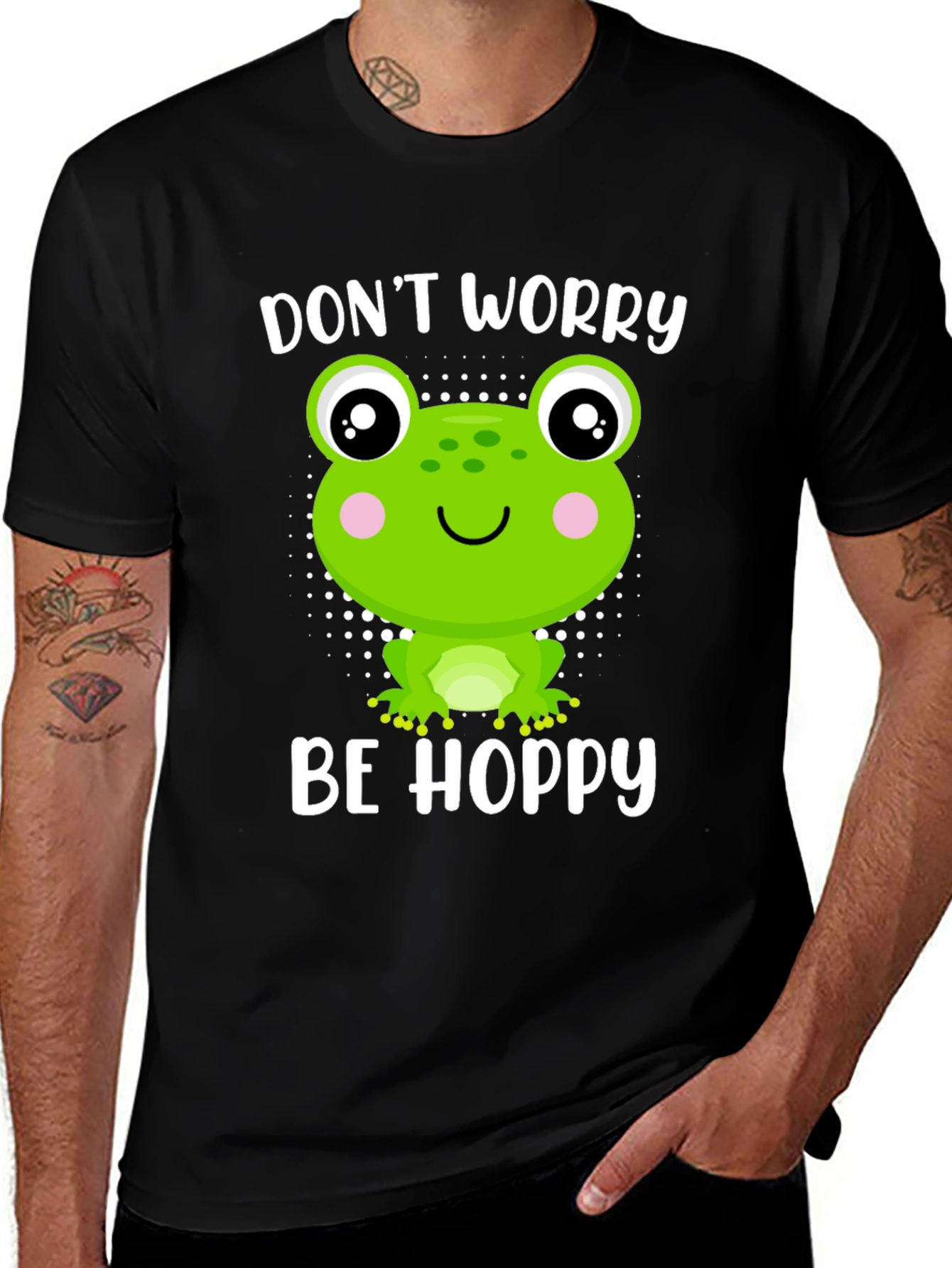 Dont Worry Be Hoppy Frog Graphic Tee