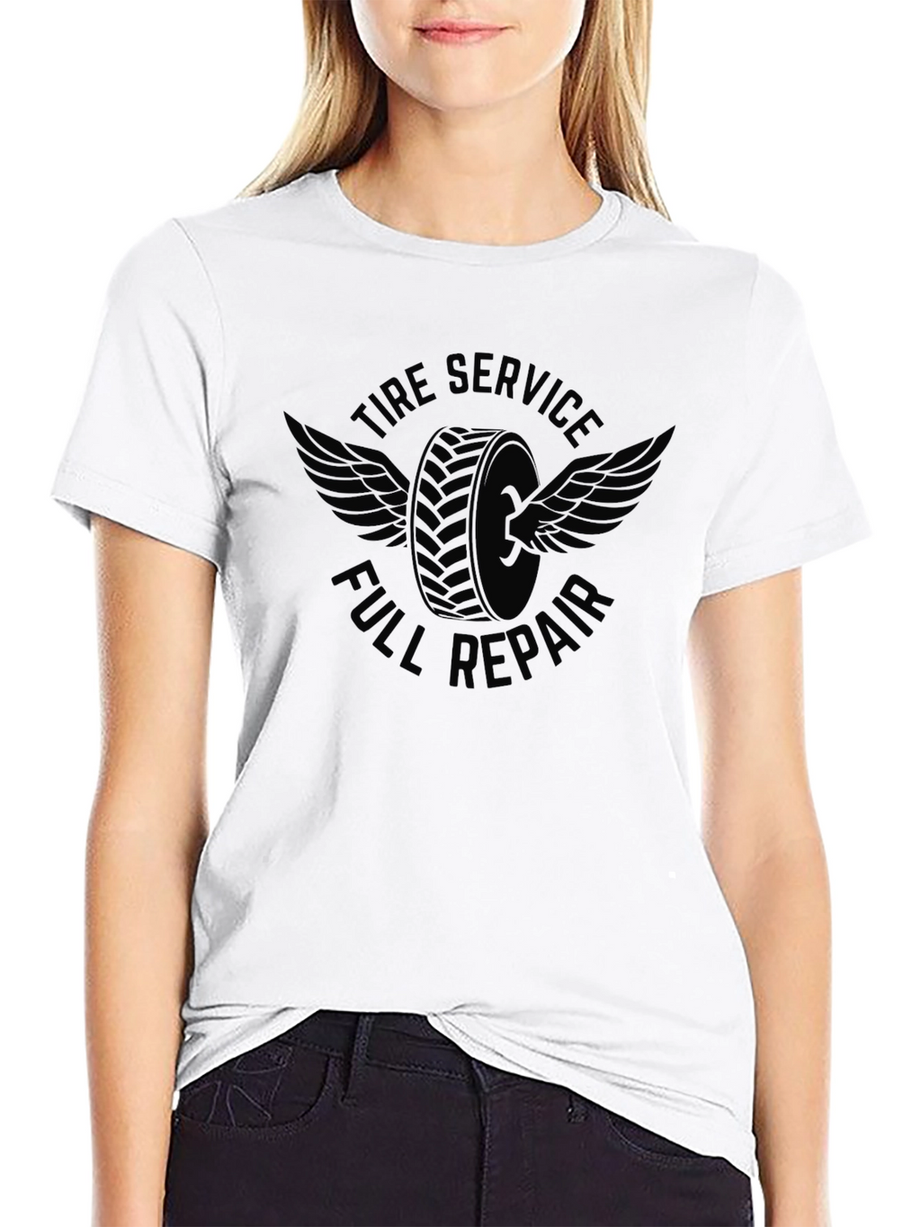 Tire Service Full Repair Black Graphic Tee