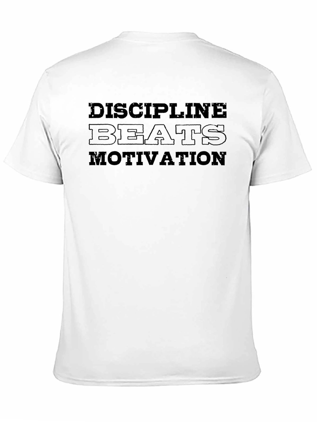 Discipline Beats Motivation Mens Black T-Shirt