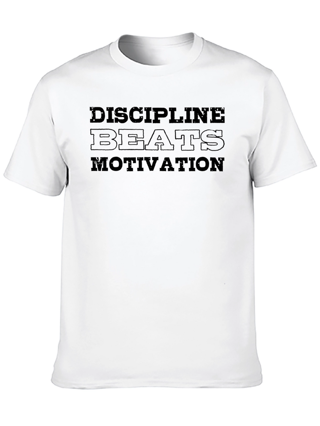 Discipline Beats Motivation Mens Black T-Shirt