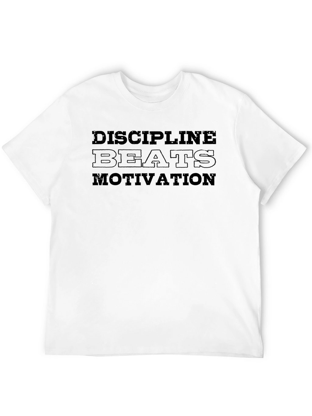 Discipline Beats Motivation Mens Black T-Shirt