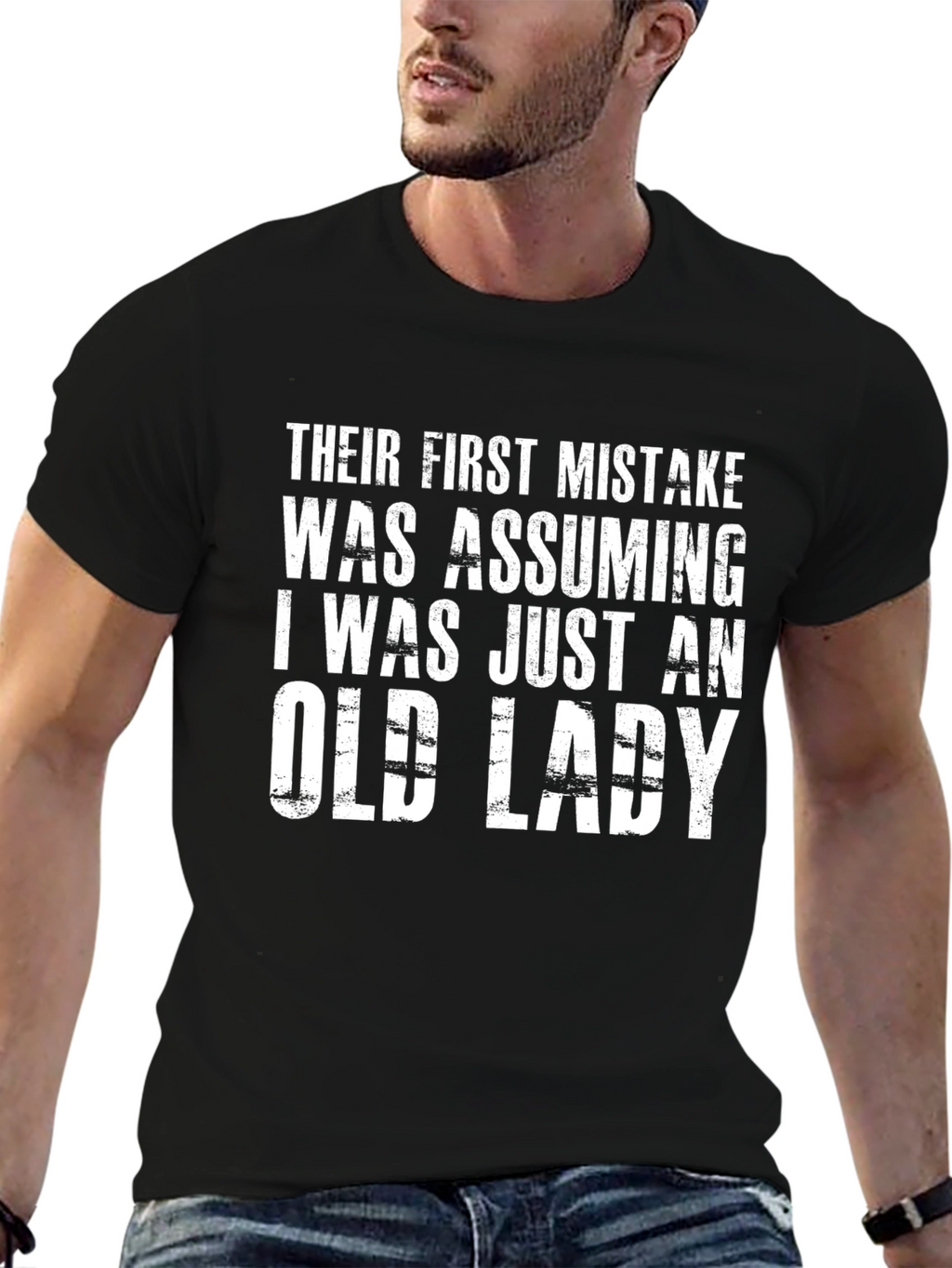 Funny Old Lady Graphic T-Shirt