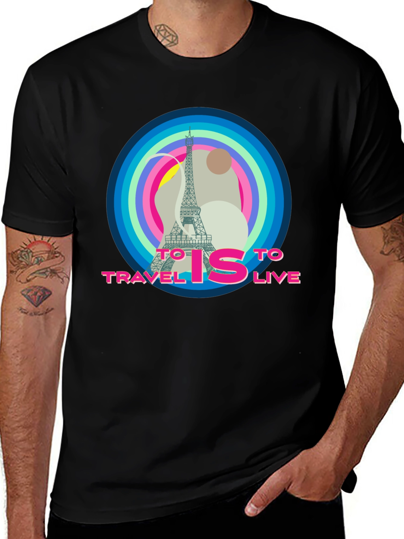 Paris Travel Graphic Tee - To Travel is to Live