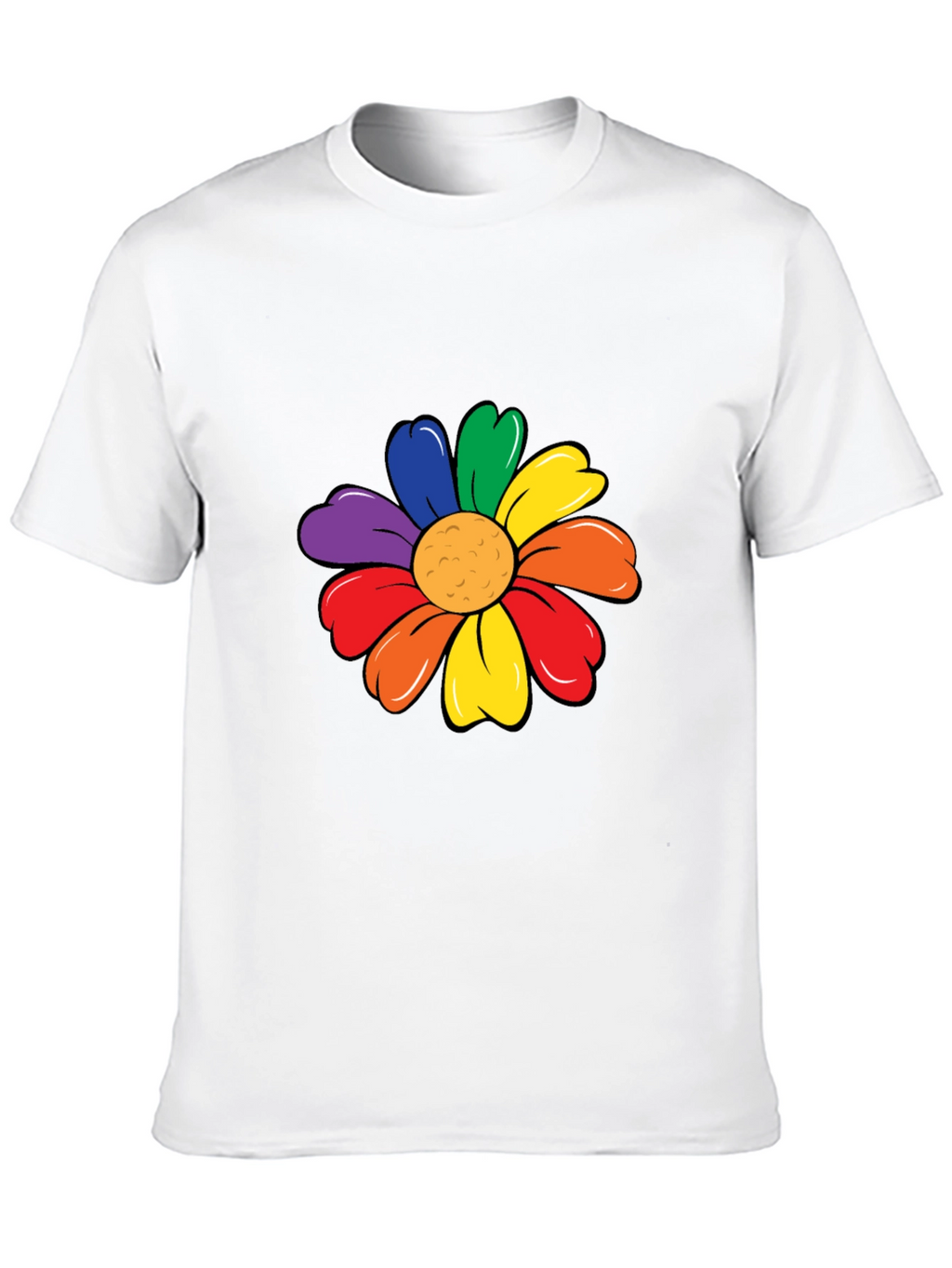 Rainbow Flower Graphic Tee - Black Unisex T-Shirt