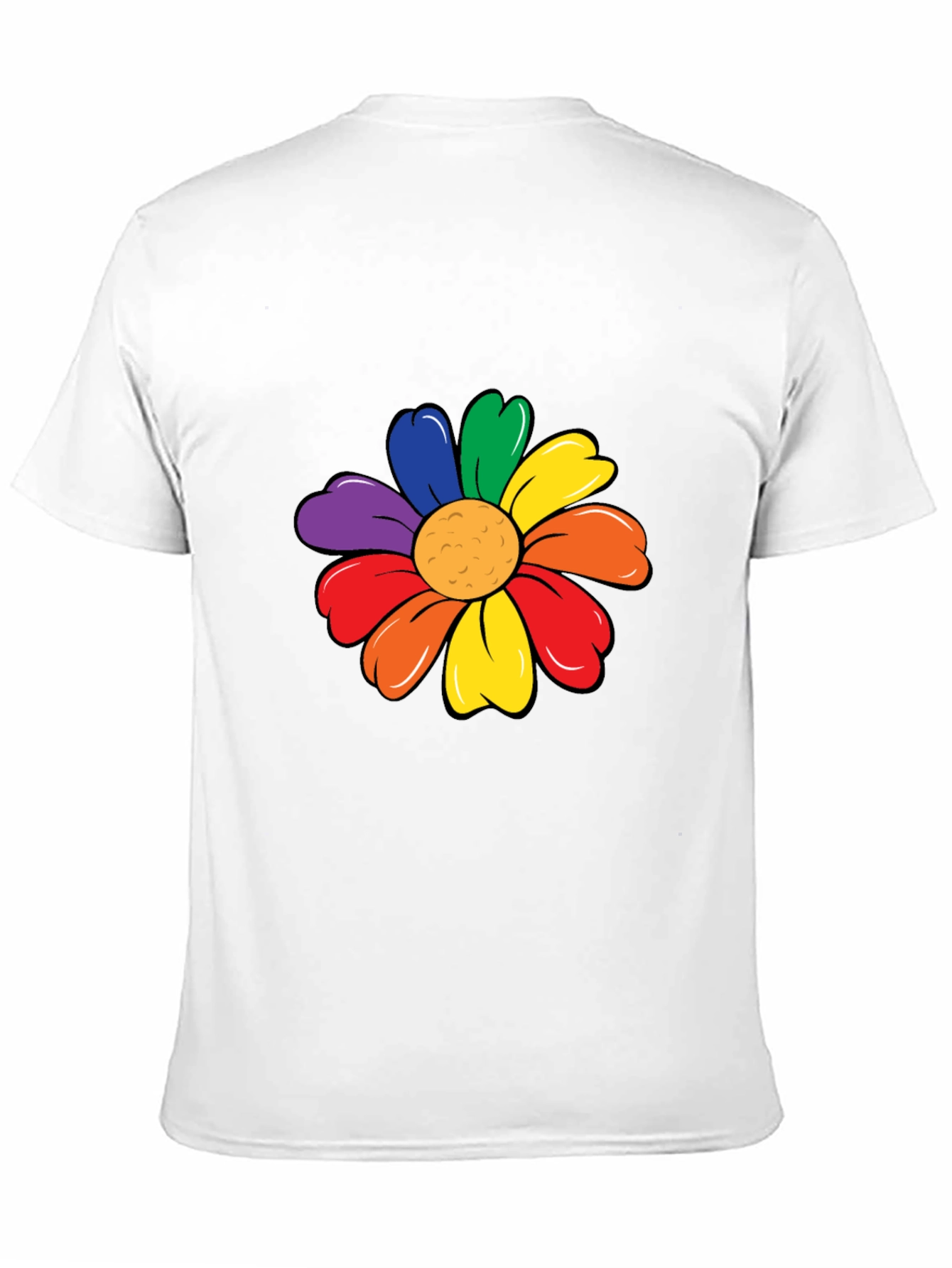 Rainbow Flower Graphic Tee - Black Unisex T-Shirt