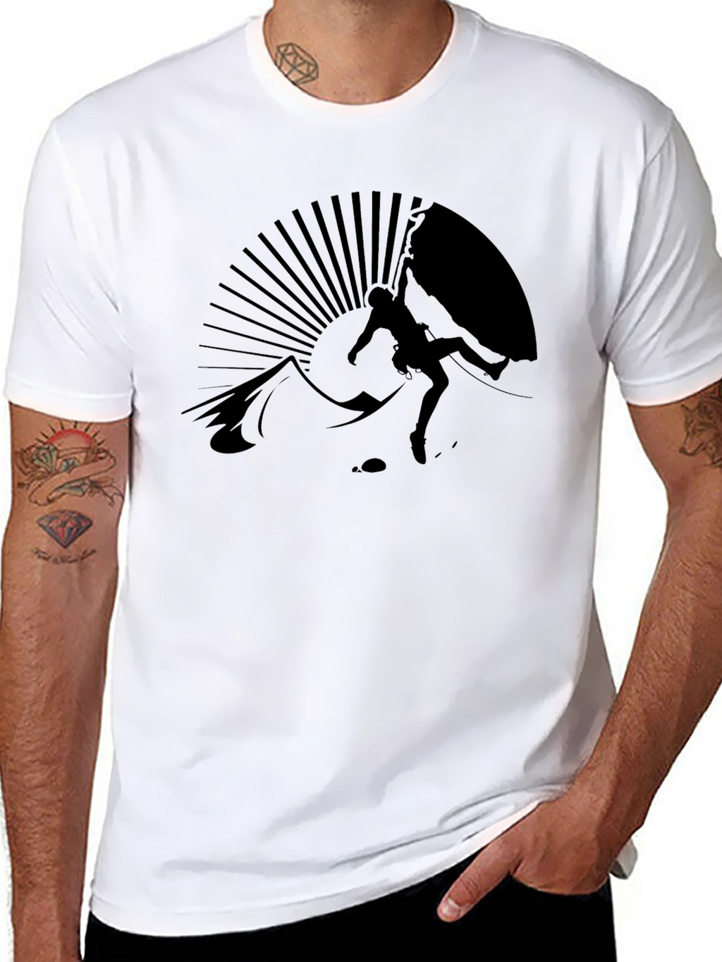 Climber Silhouette Black T-Shirt