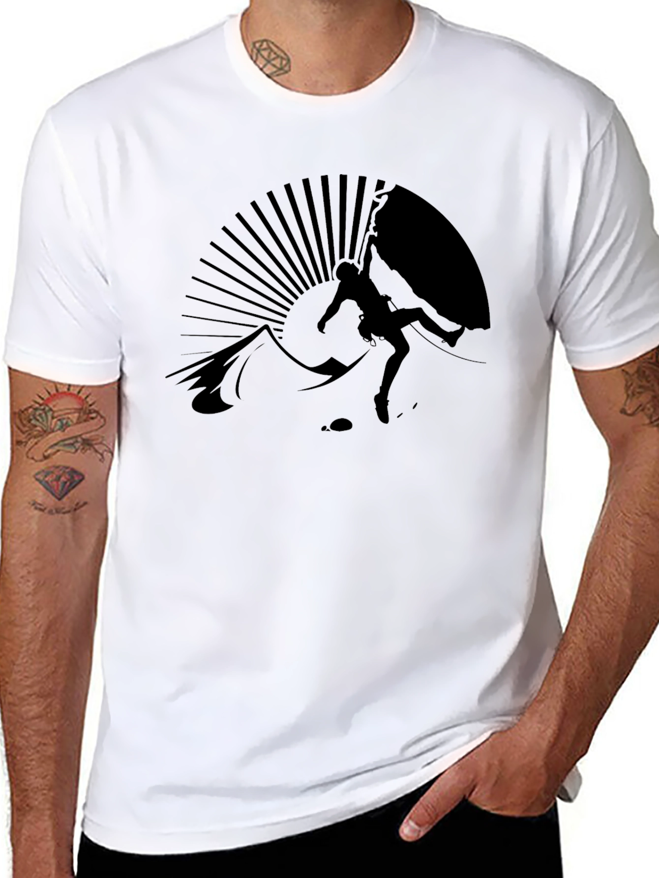 Climber Silhouette Black T-Shirt