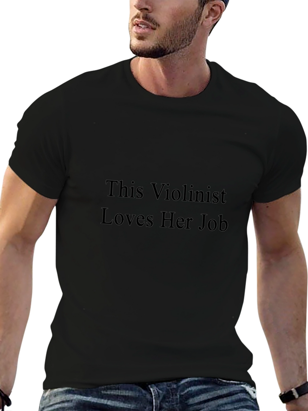 This Violinist Loves Her Job - Black T-Shirt