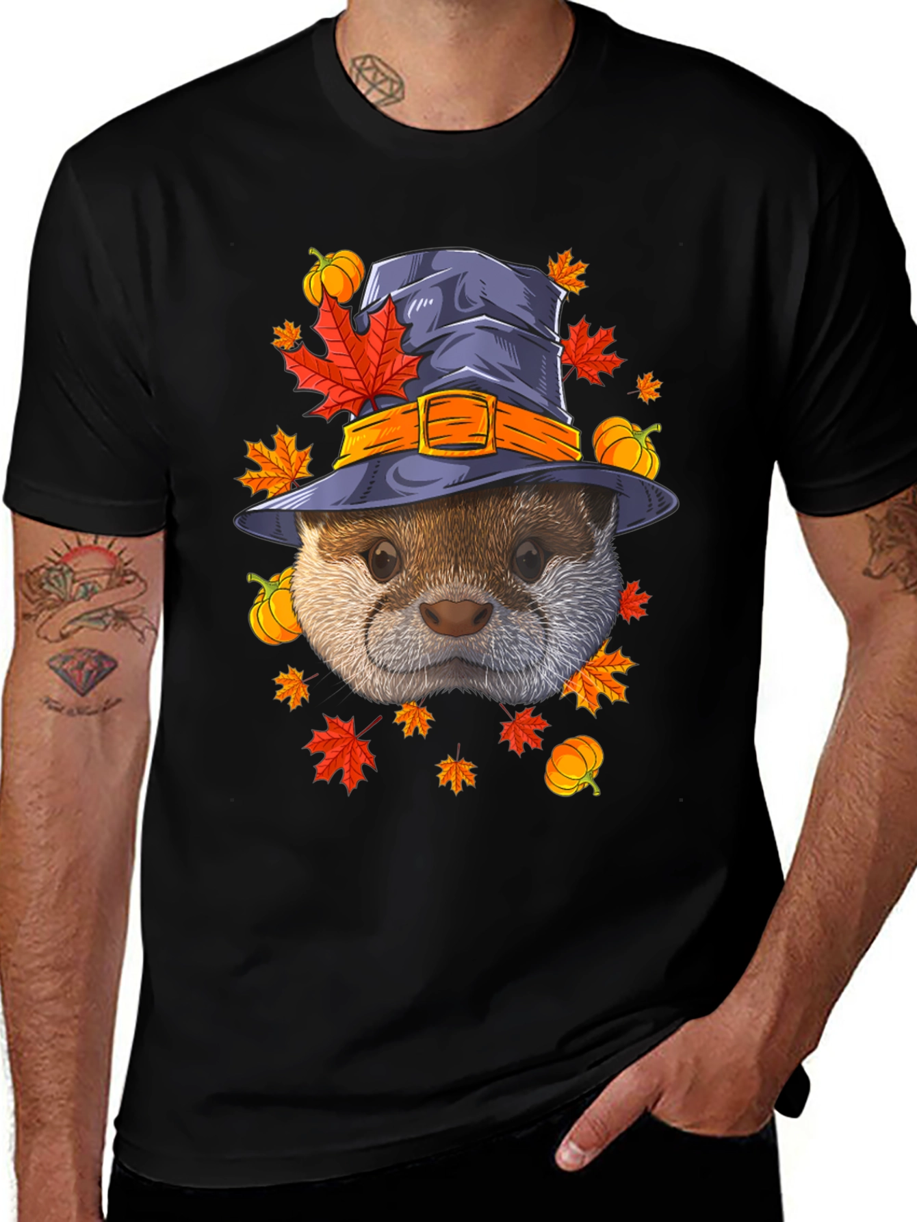 Otter in Witch Hat Halloween T-Shirt