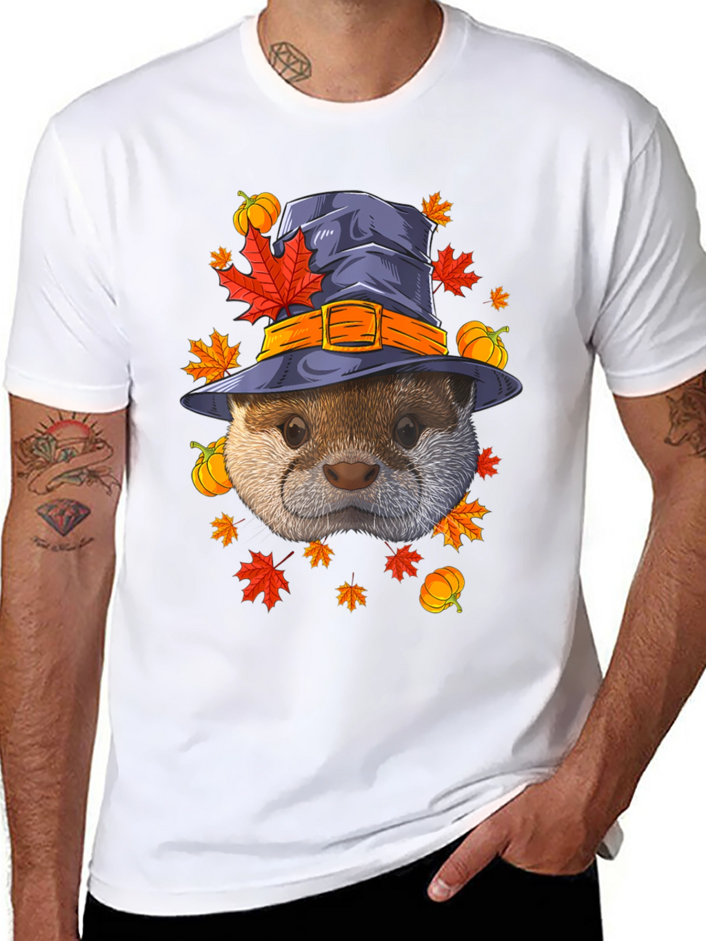 Otter in Witch Hat Halloween T-Shirt