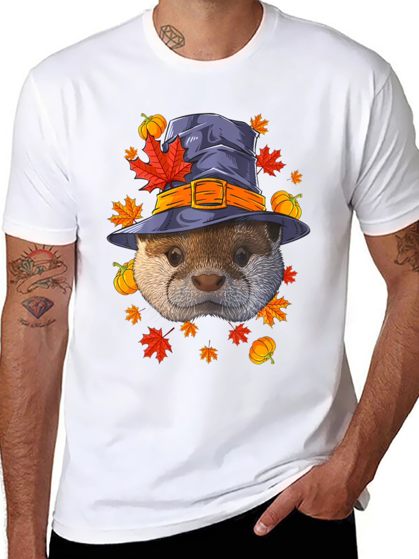 Otter in Witch Hat Halloween T-Shirt