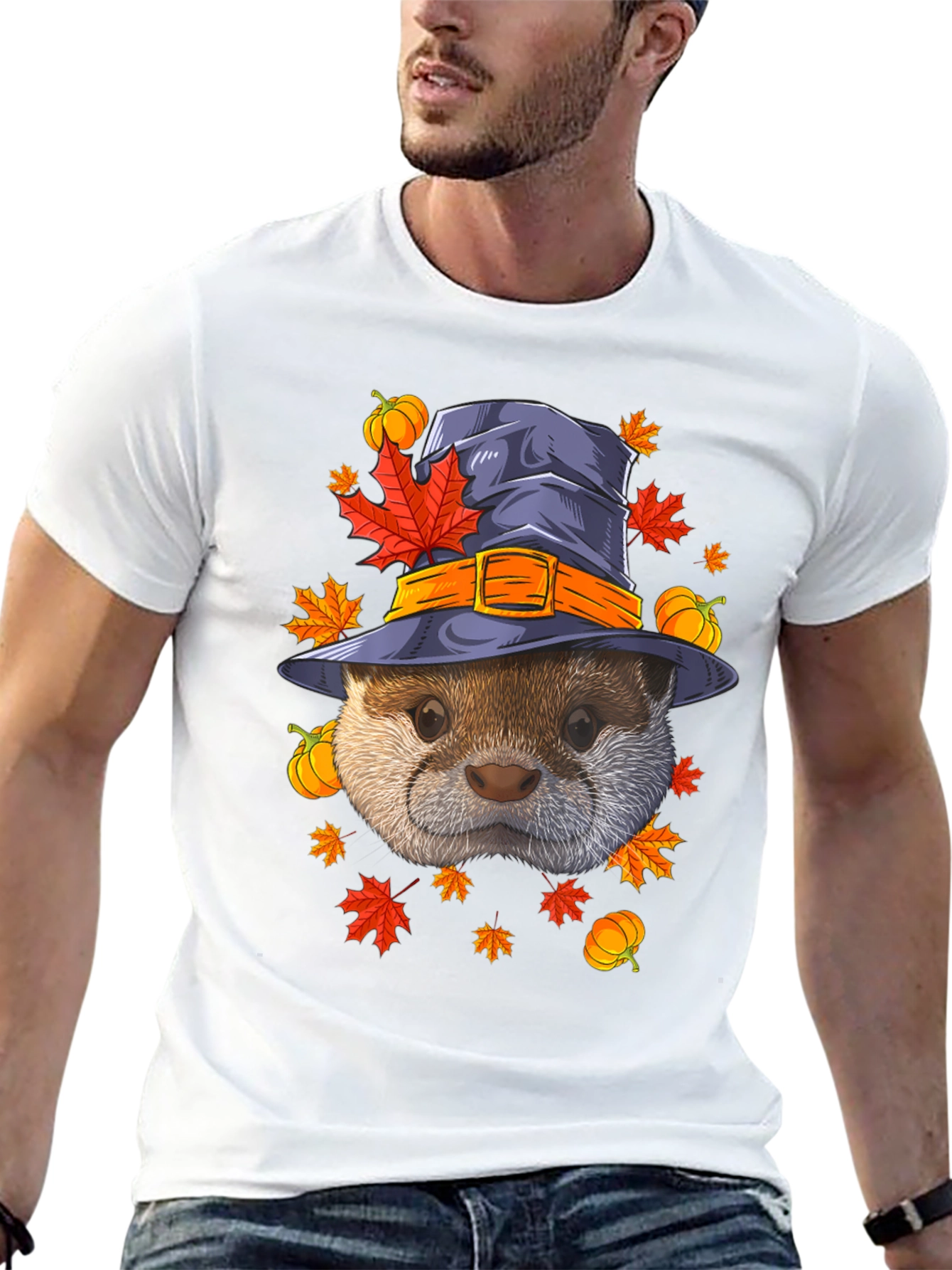 Otter in Witch Hat Halloween T-Shirt