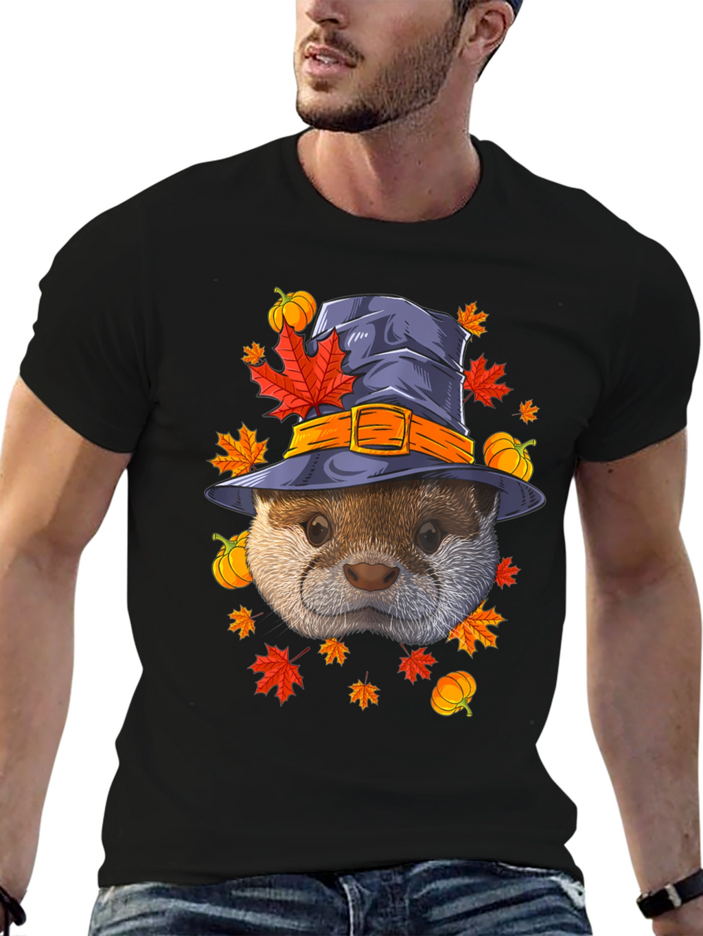 Otter in Witch Hat Halloween T-Shirt