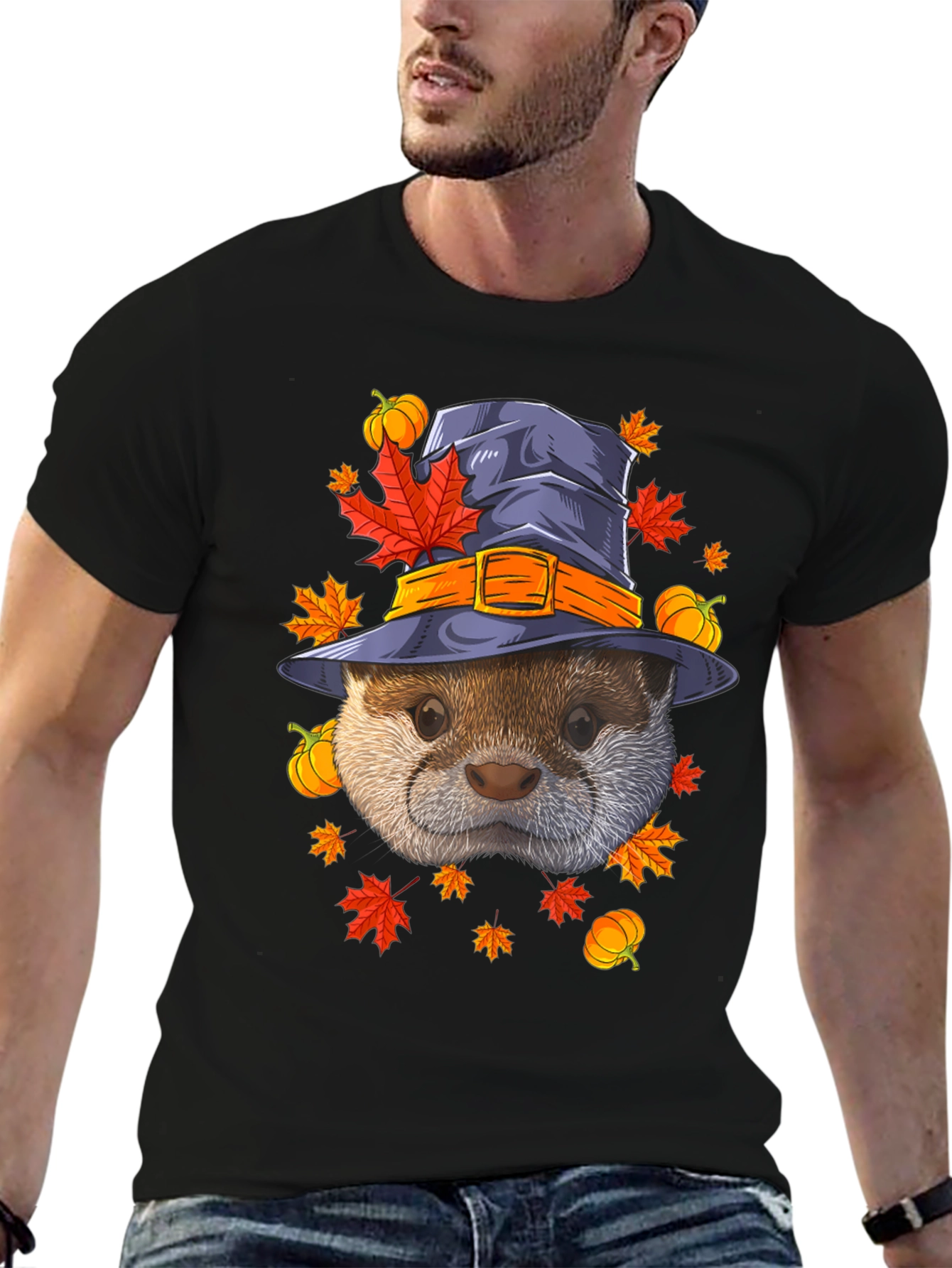 Otter in Witch Hat Halloween T-Shirt