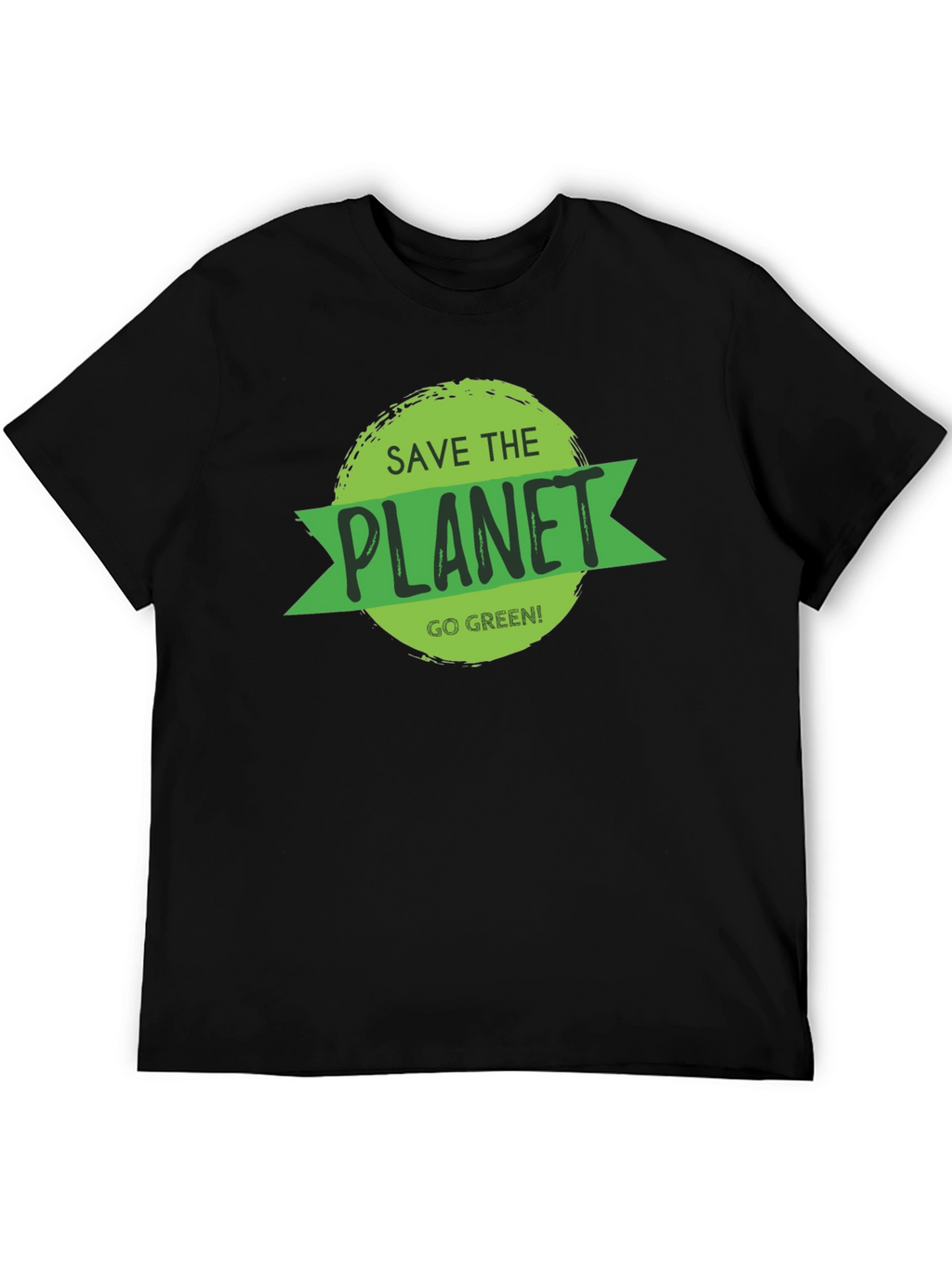 Save the Planet Black T-Shirt - Go Green!