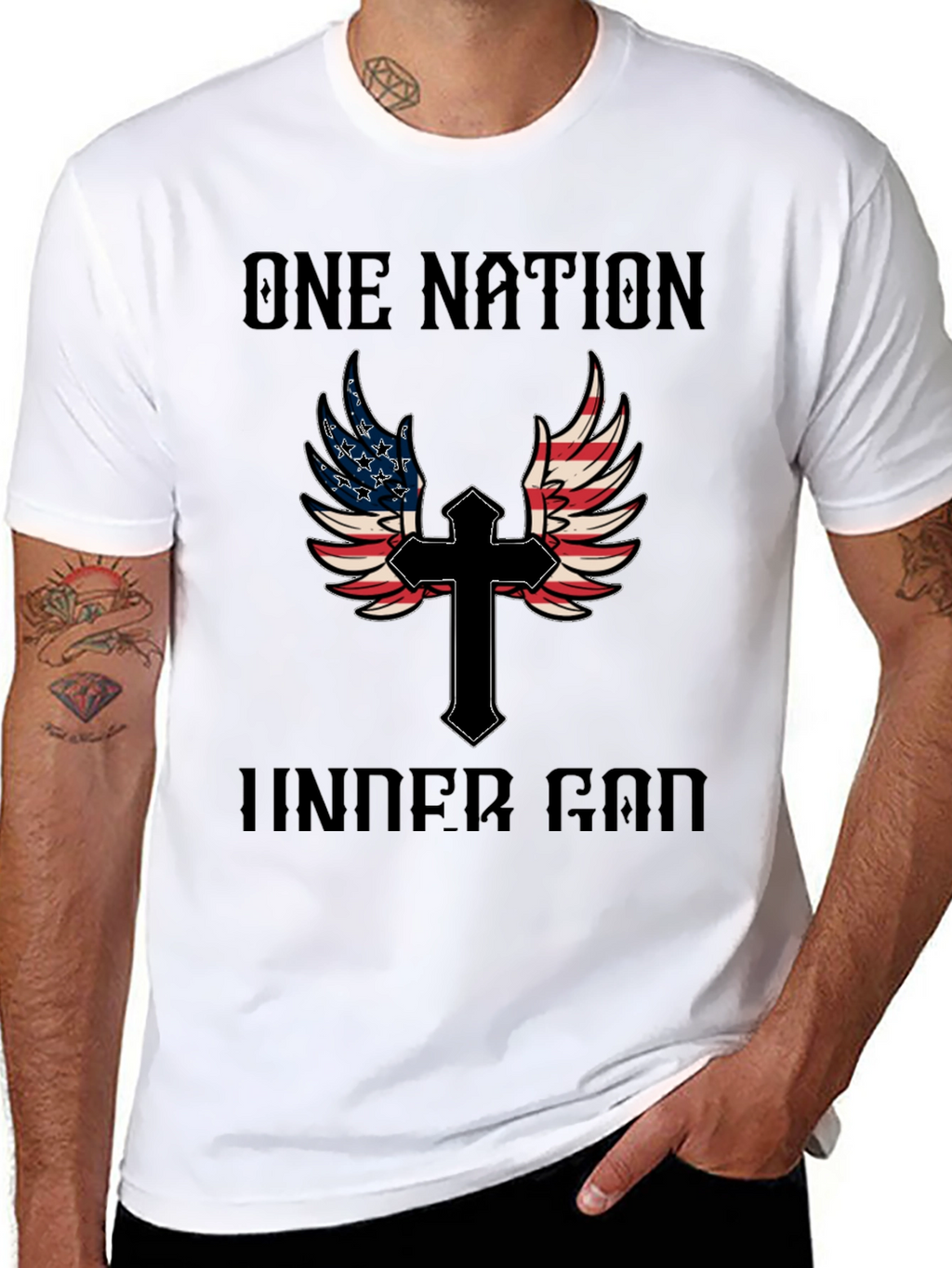 One Nation Under God T-Shirt - Patriotic Christian Tee