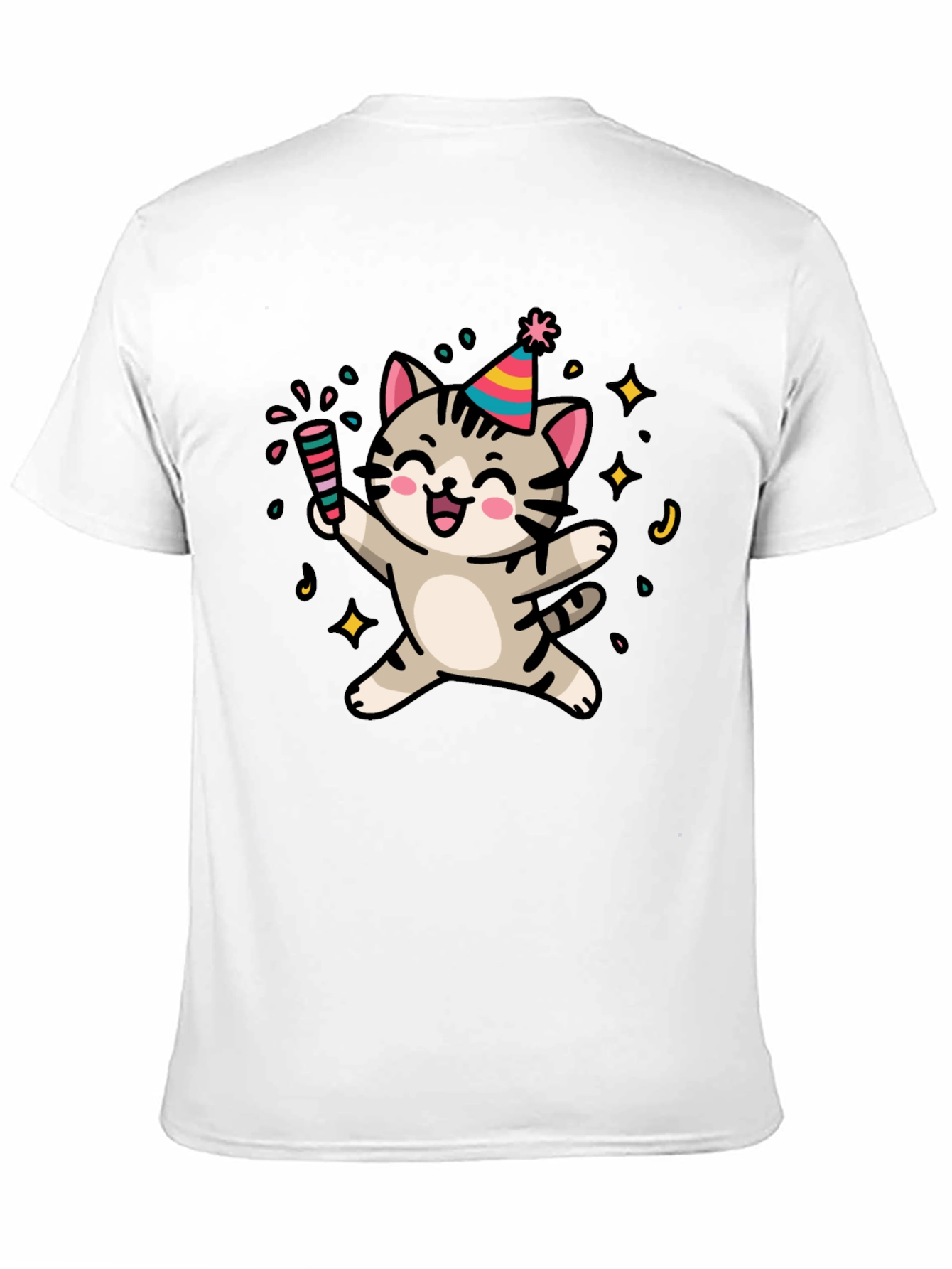 Party Cat Graphic T-Shirt - Fun & Festive