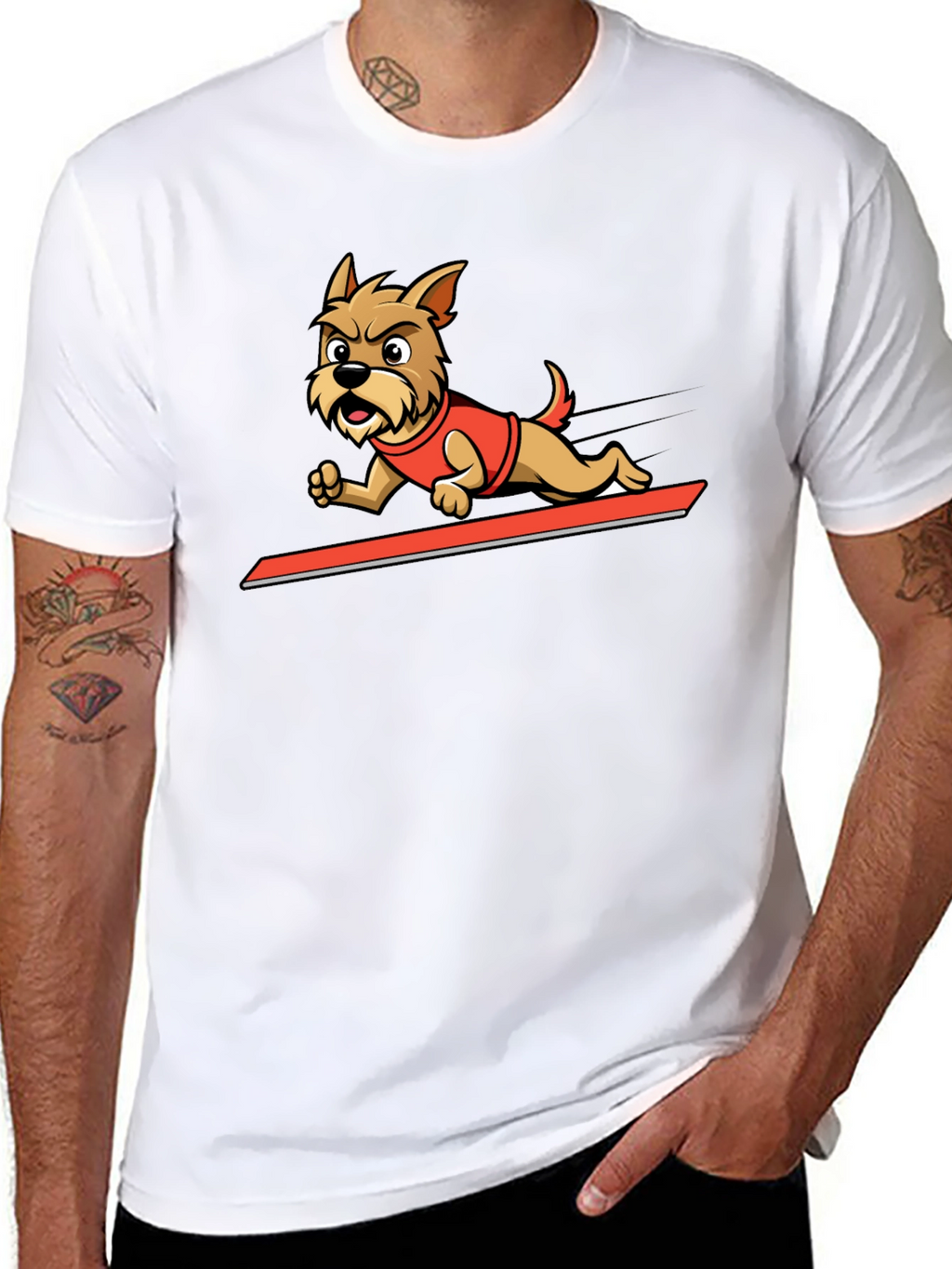 Dog Cartoon Graphic Tee - Cool Animal Design Shirt