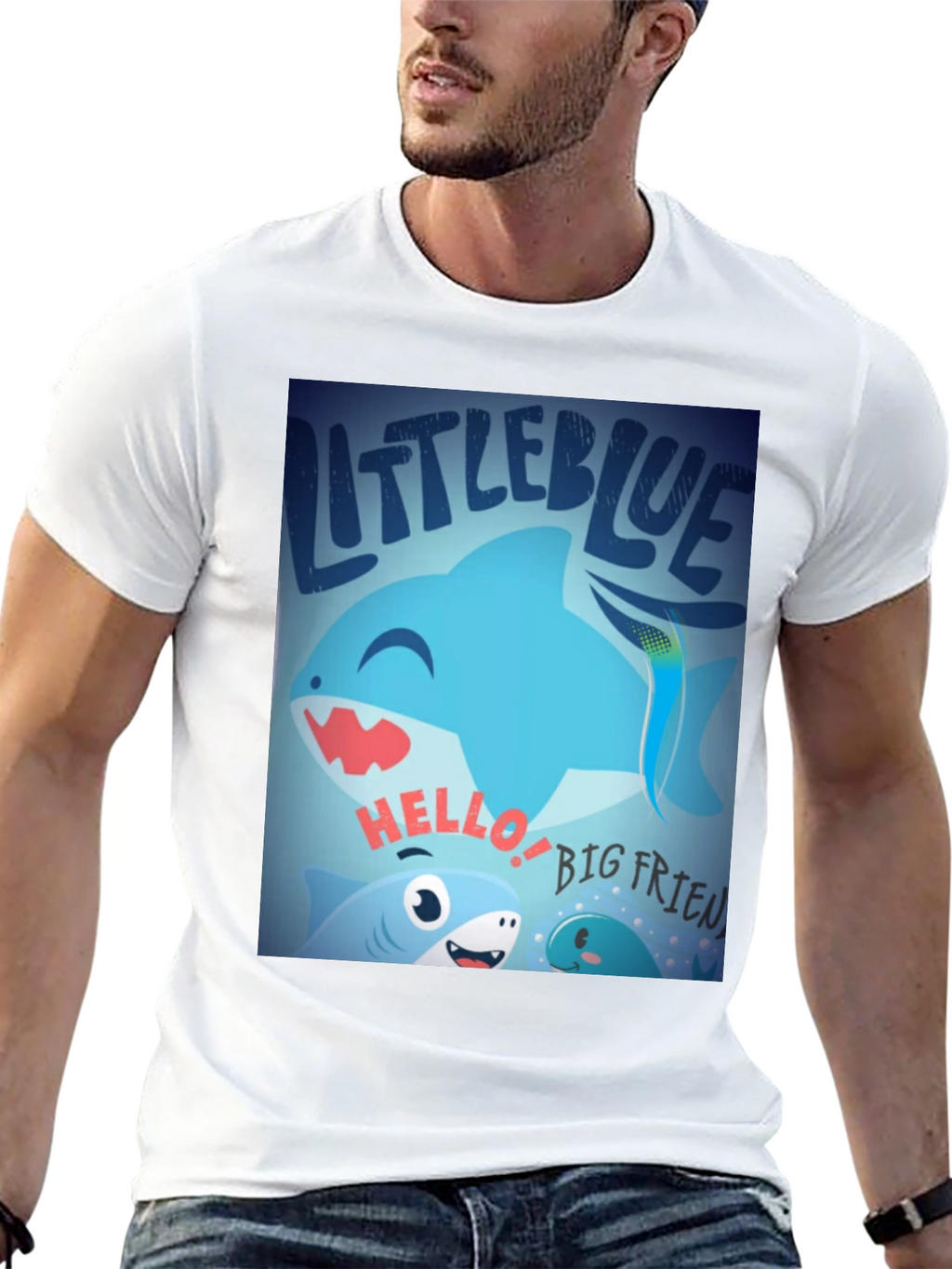 Little Blue Shark Graphic Tee - Fun Casual Style