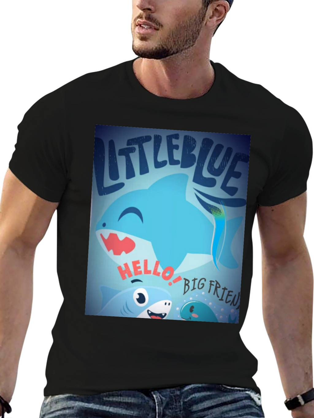Little Blue Shark Graphic Tee - Fun Casual Style