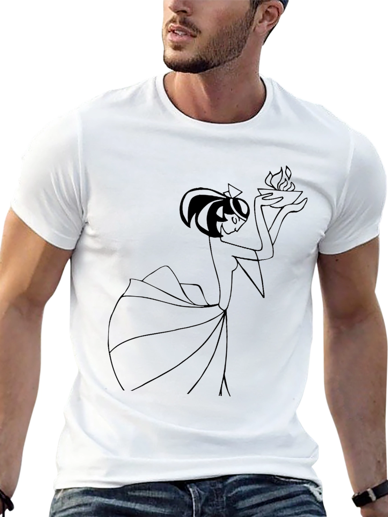 Stylish Black T-Shirt with Artistic Graphic