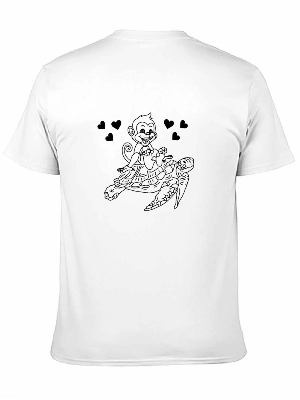 Monkey Riding Turtle Graphic T-Shirt
