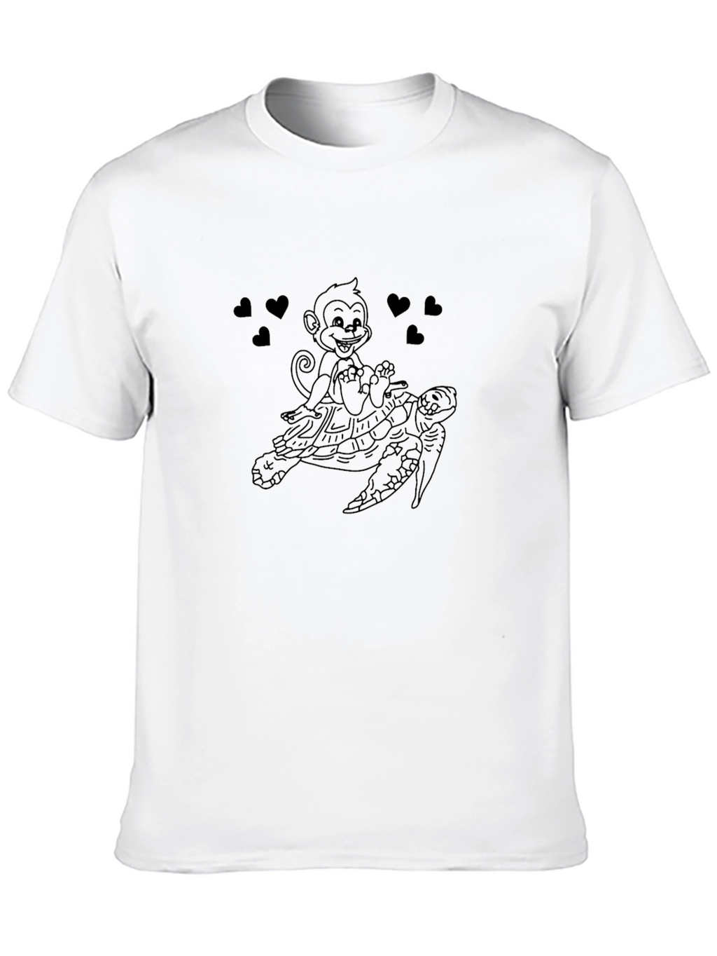 Monkey Riding Turtle Graphic T-Shirt
